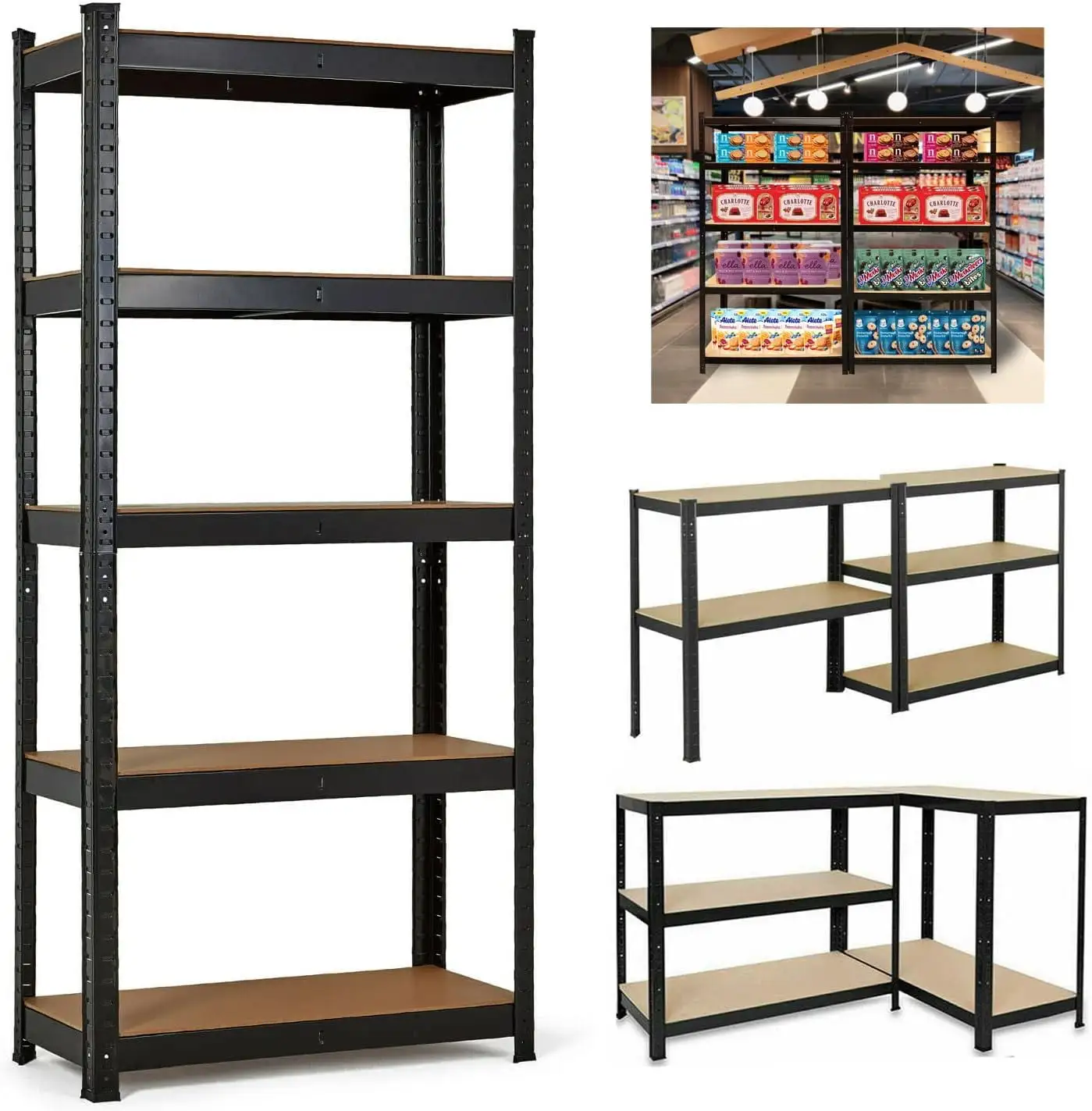 Storage Shelves Garage Shelving 5 Tier Metal Shelves for Storage. Kitchen Storage Pantry Shelves Storage Shelf. 28 x 12 x 58 Garage Shelves Laundry Room Storage. 175KG Per Shelf for Workshop. Shed