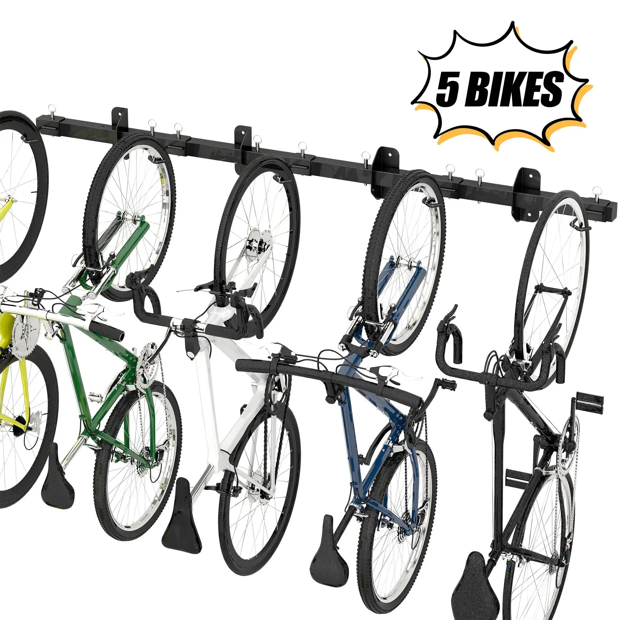 Sttoraboks Bike Storage Rack. Garage Wall Mount Hanger Holds 5 Bikes