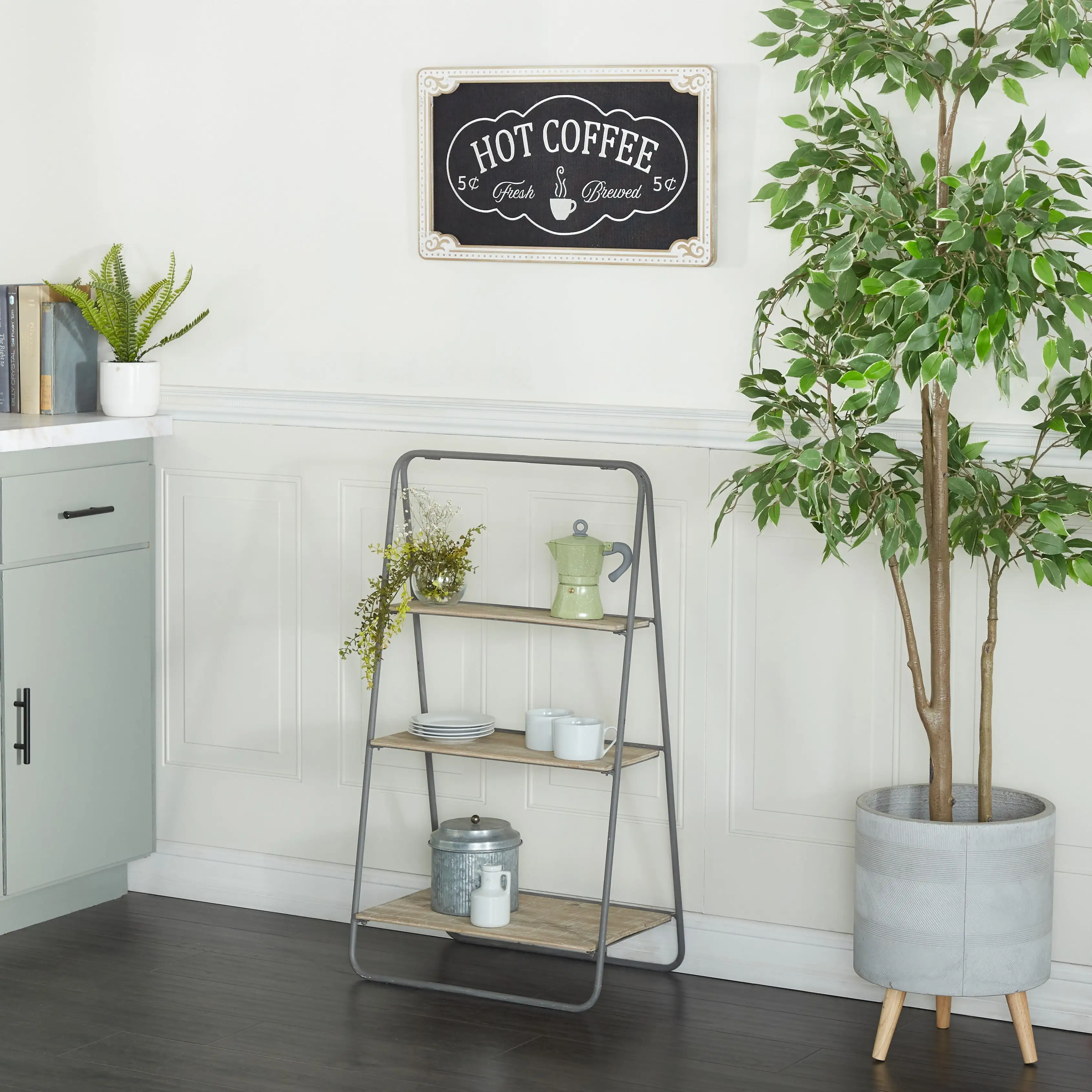 Studio 350 Metal Farmhouse Shelving Unit - 13 x 20 x 36 Grey