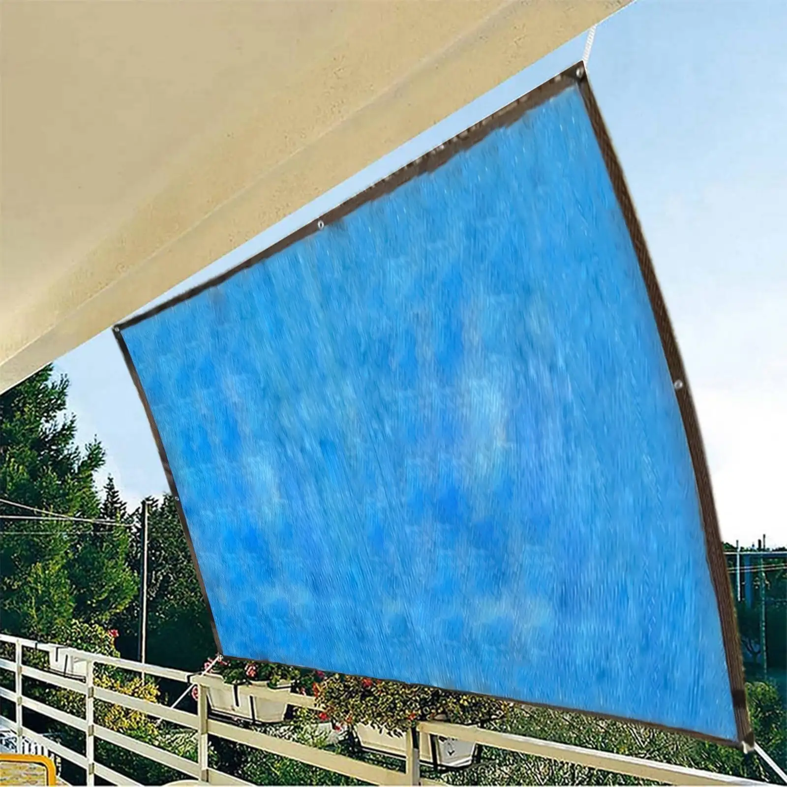 Summer Savings! Dvkptbk Sun Shade Canopy Outdoor Sunshade Swimming Pool Sun Awning Sunshine Protection Rectangle Shade Canopy Sunshine Block for Patio Garden Outdoor Facility. Blue 9.84??9.84Ft