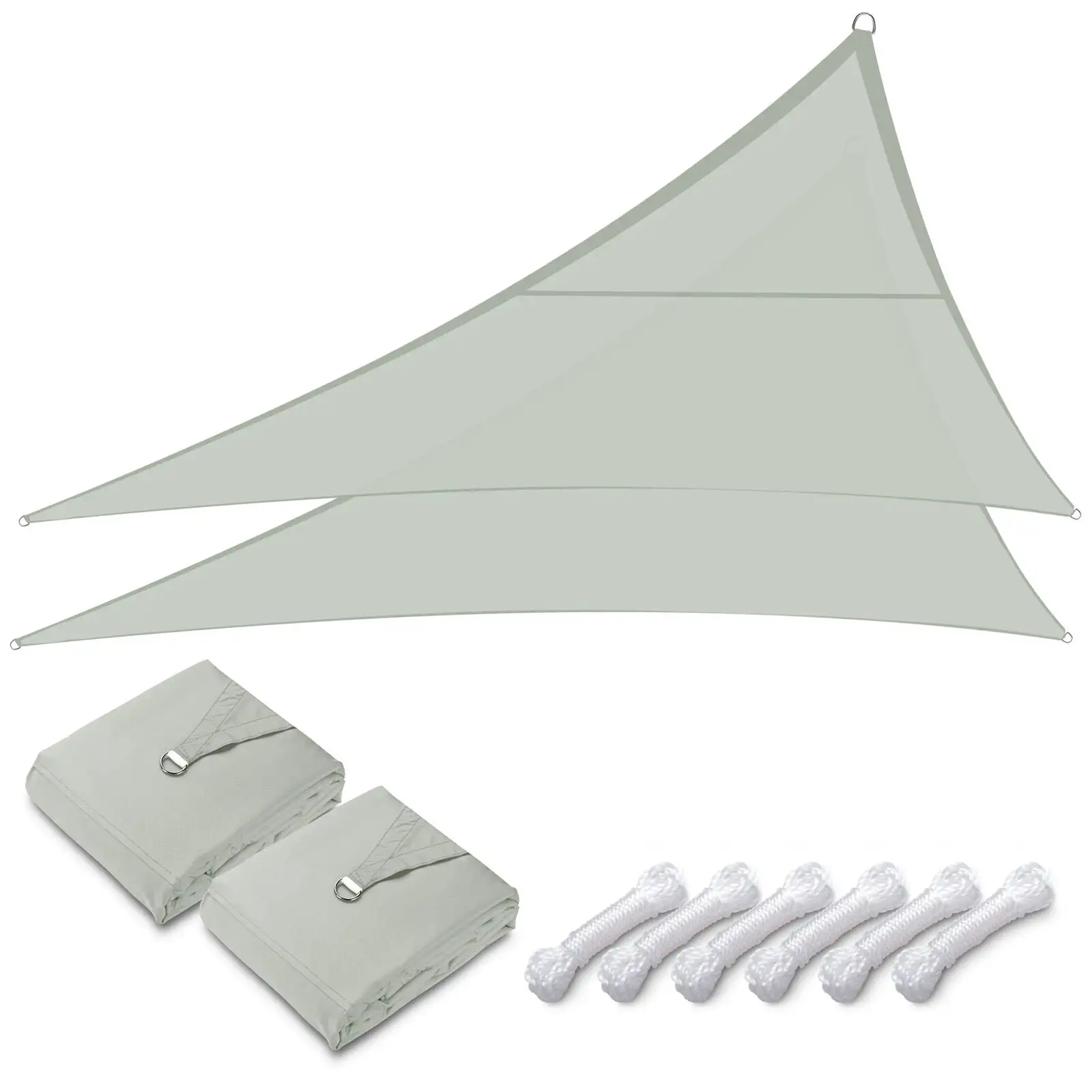 Sun Shade Sail 16 Ft 97% UV Block Triangle Top Canopy Outdoor Patio Pool Grey 2