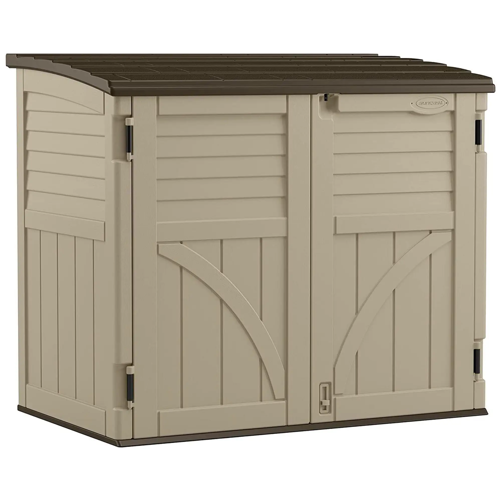 Suncast Horizontal Outdoor Garden Storage Shed. Sand. 4ft x 8ft