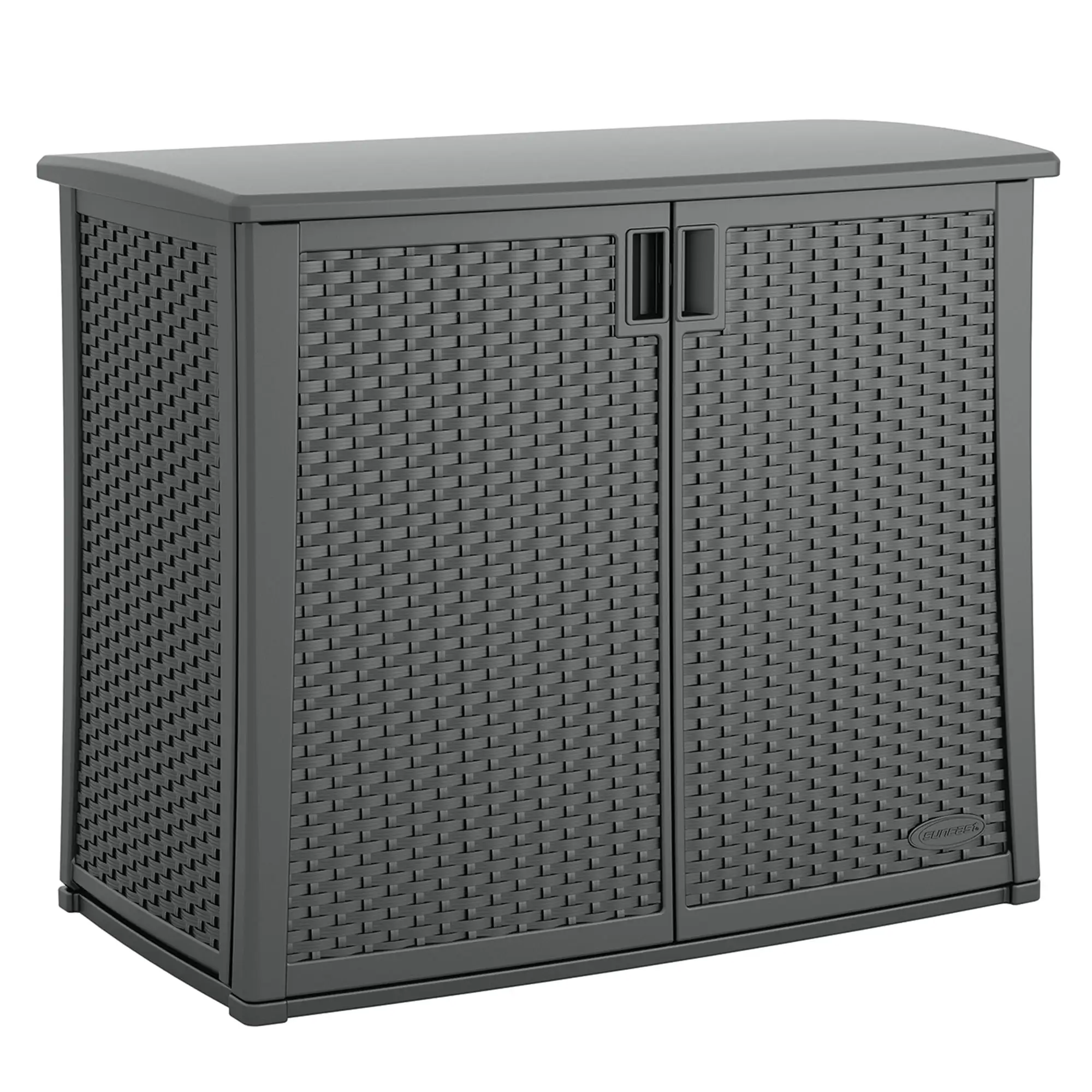 Suncast Outdoor Cabinet Deck Storage Box w/ Adjustable Shelf. Cool Gray