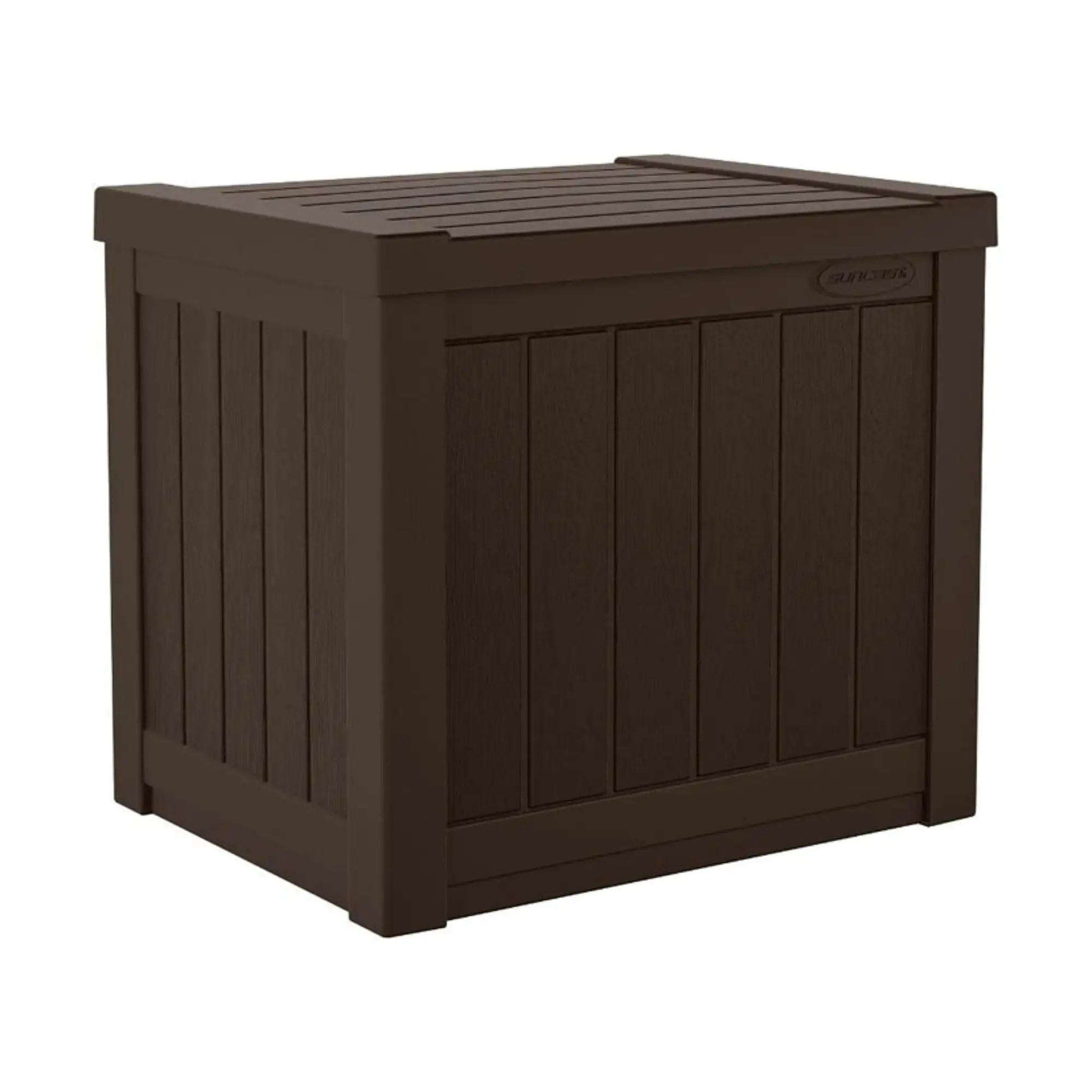 Suncast SS500J 22-Gallon Indoor Outdoor Resin Patio Storage Chest Deck Box. Java. 17 in D x 19.6 in H x 22 in W. 11.25 lb