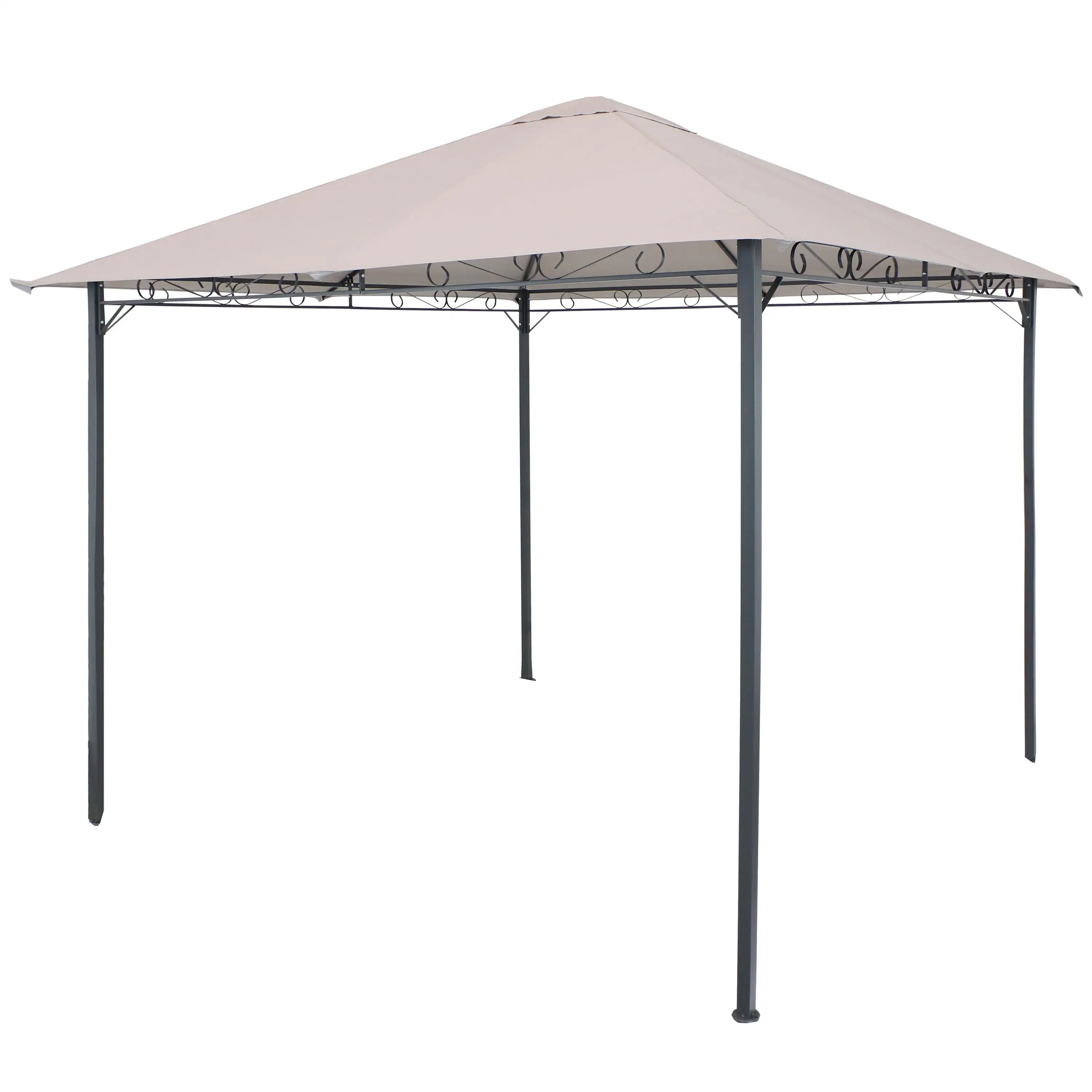 Sunnydaze 10' x 10' Steel Gazebo with Weather-Resistant Fabric Top - Gray