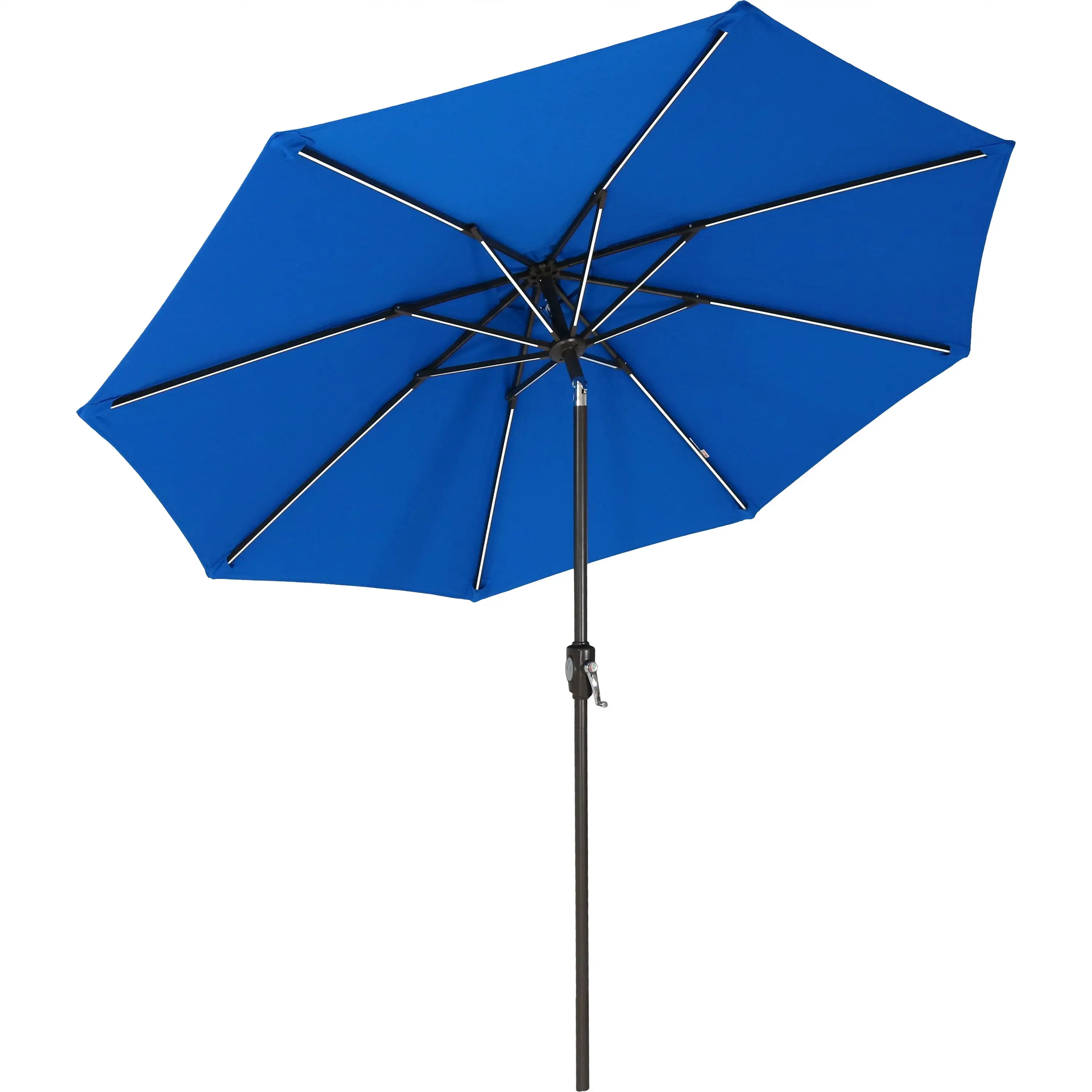 Sunnydaze 9' Solar Sunbrella Umbrella with Push-Button Tilt and Crank - Pacific Blue