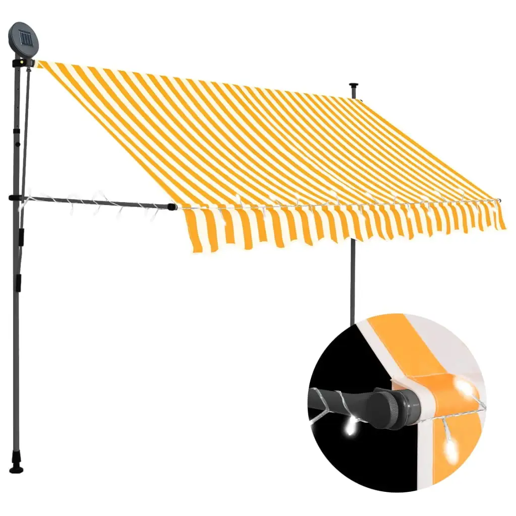 Suzicca Manual Retractable Awning with 118.1 White and Orange