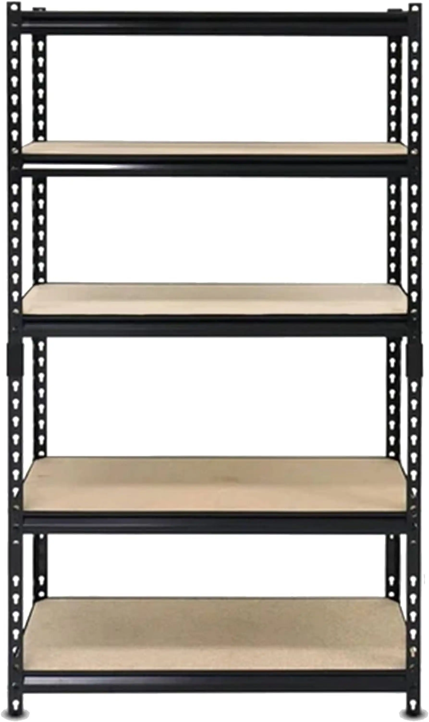 TJCGDTY Indoor Outdoor 72 Inch 5 Tier Steel Utility Shelving Unit with Adjustable Shelves for Warehouse Laundry Room and Garage Black