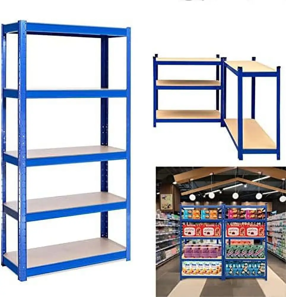 TJCGDTY Shelves Heavy Duty 5 Tier Metal Shelving Unit for Boltless Design Easy to Assemble 2000LB Total Capacity 78 x 39 x 20 Inch Black