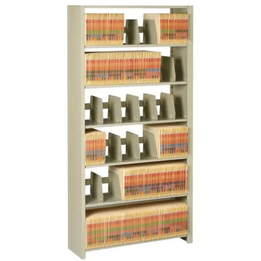 Tennsco Shelving Starter Unit 36 x 12 x 76 - 6 x Shelf(ves) - Letter - Vertical - 400 lb Load Capacity - Sand - Steel - Recycled - Assembly Required