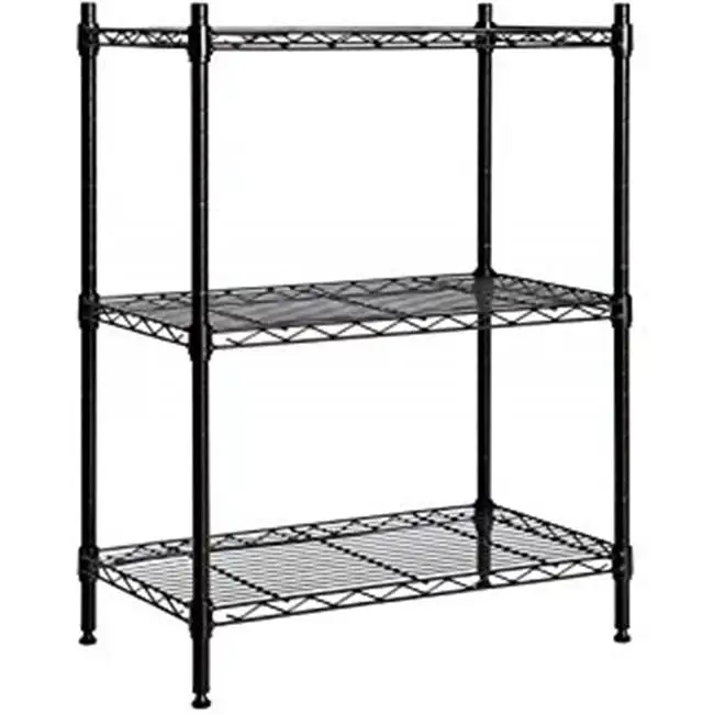 Ti-Dee 3 Shelf Ventilated Utility Rack - Black