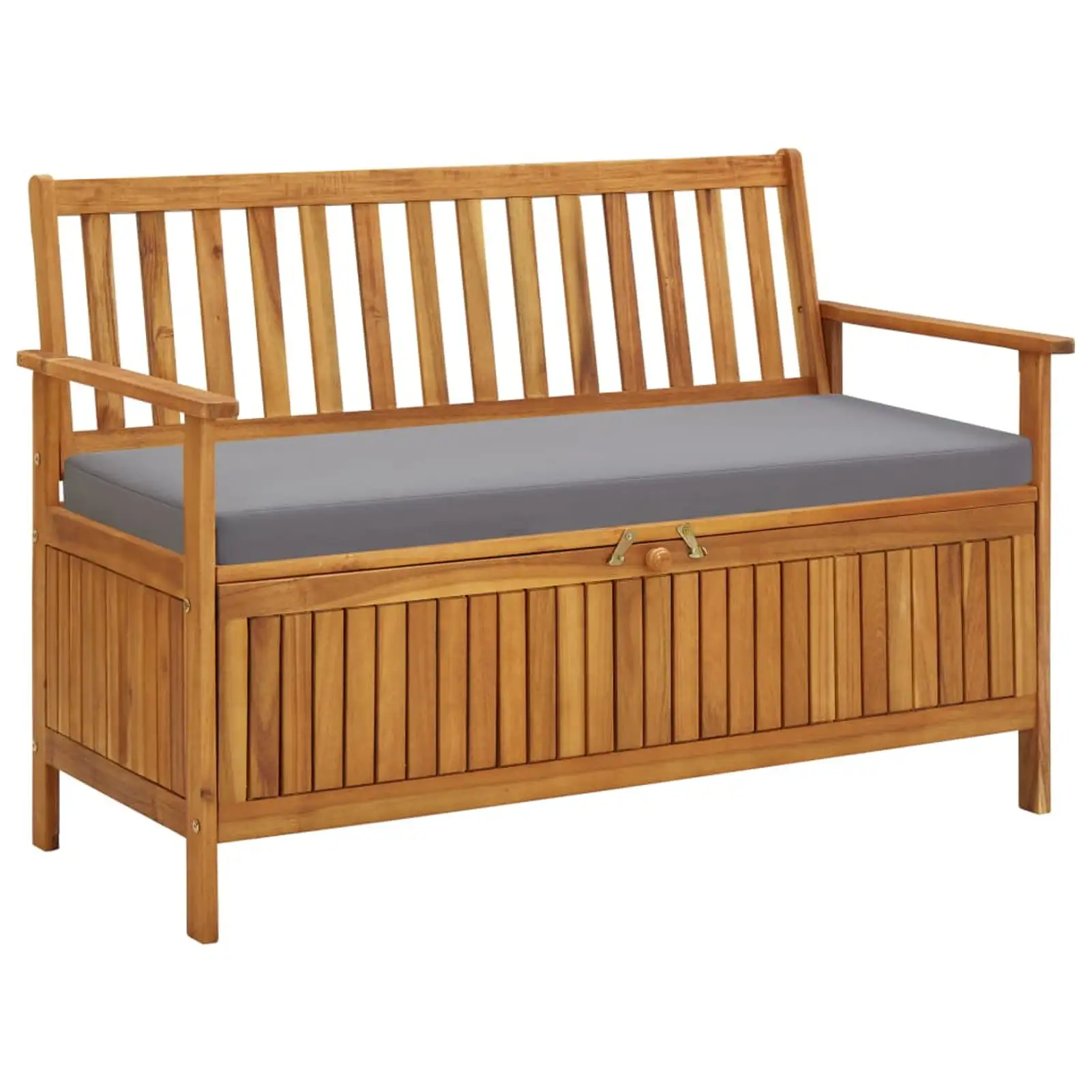 Tomshoo Patio Storage Bench 47.2 Solid Acacia Wood