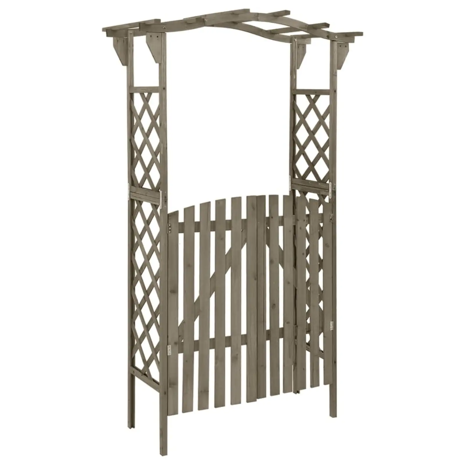 Tomshoo Pergola with Gate 45.7x15.7x80.3 Gray Solid Firwood