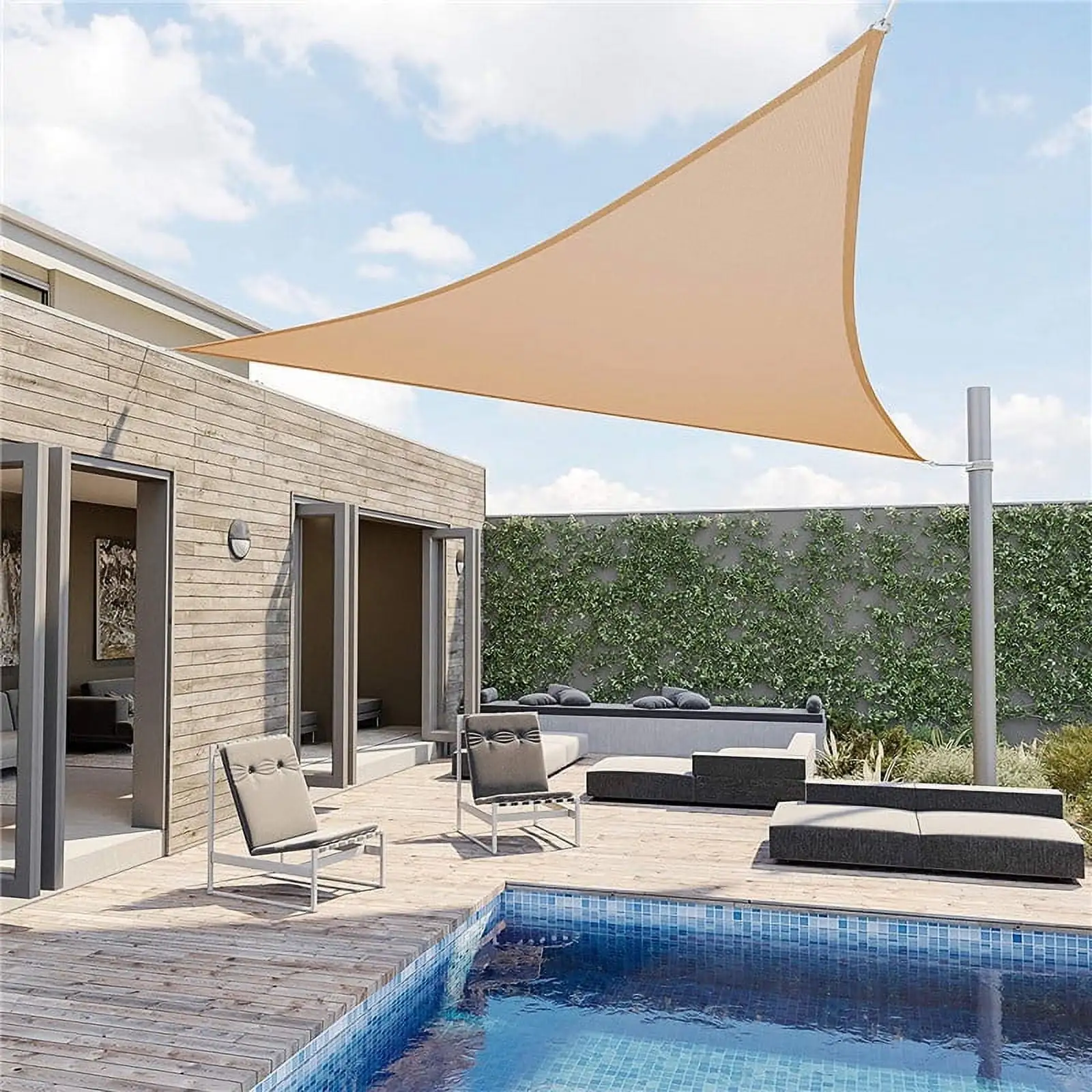 Triangle Rectangle Sun Shade Sail Waterproof Outdoor Garden Patio Party Sunscreen Awing Sun Canopy For Beach Camping Pool