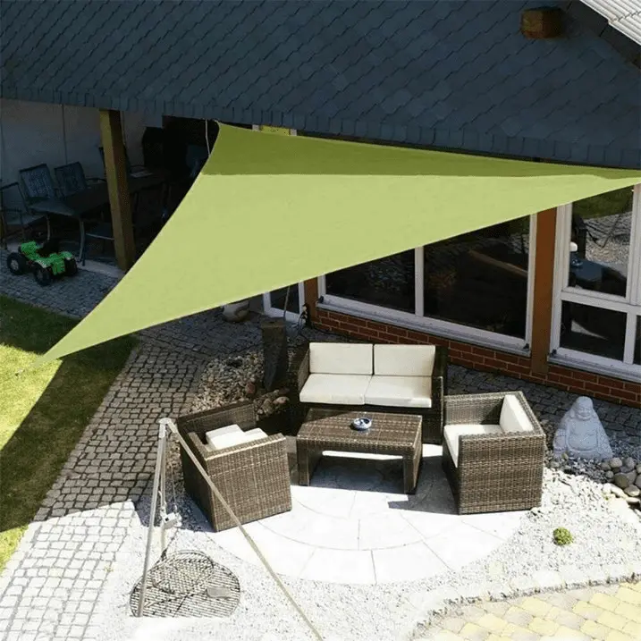 Triangle Sun Shade Sail. 95% UV Block Canopy for Patio Backyard Lawn Garden Outdoor Activities (Green. 10x10x10ft)