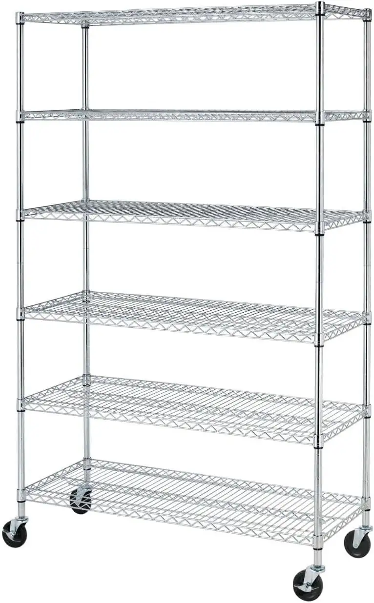 Tumis 18x48x72 Storage Shelves Commercial Heavy Duty Metal Shelves Garage Organizer Wire Rack Shelving Storage Unit Shelf Adjustable Utility 6000 LBS Capacity.Chrome