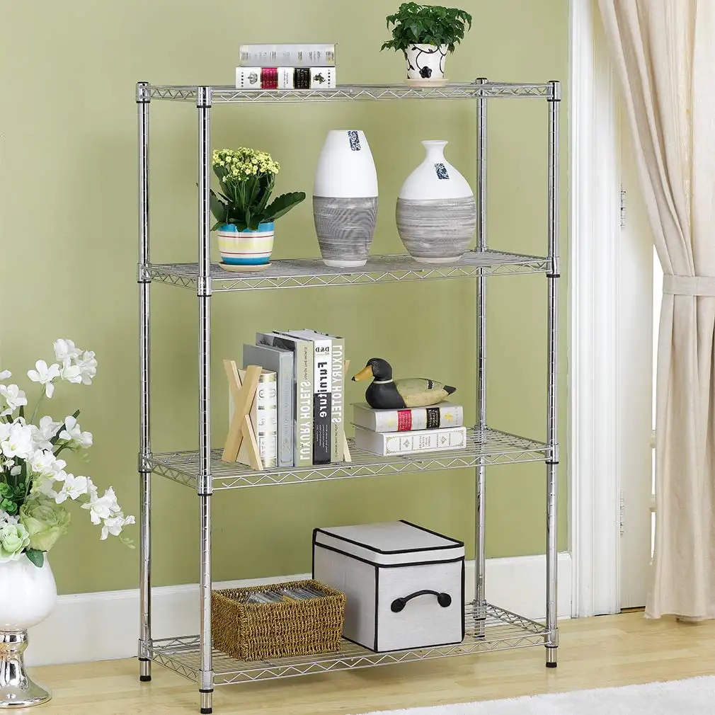 UHOMEPRO Wire Storage Racks. Heavy Duty Height Adjustable Kitchen Storage Shelves. Metal Shelving Units for Home. Metal Storage Shelves for Garage Office kitchen. 35L x 14W x 47H. Silver. W1202