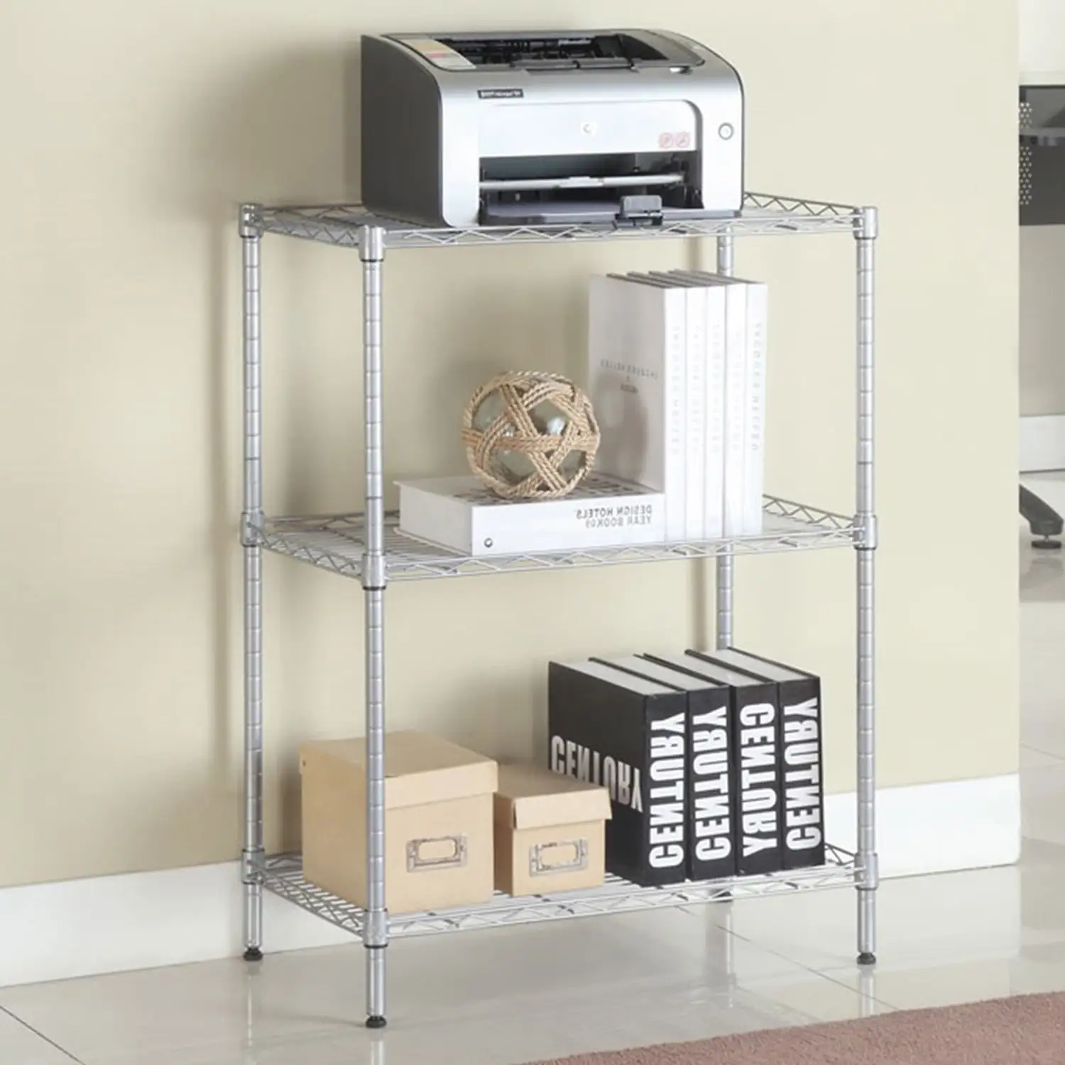 UWR-Nite 3 Tier Adjustable Storage Shelves Unit Rack. Heavy Duty Storage Shelving Unit. Steel Organizer Wire Rack (23.2L x 13.4W x 31.5H)