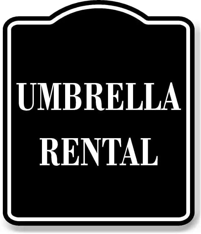 Umbrella Rental BLACK Aluminum Composite Sign. 15x18