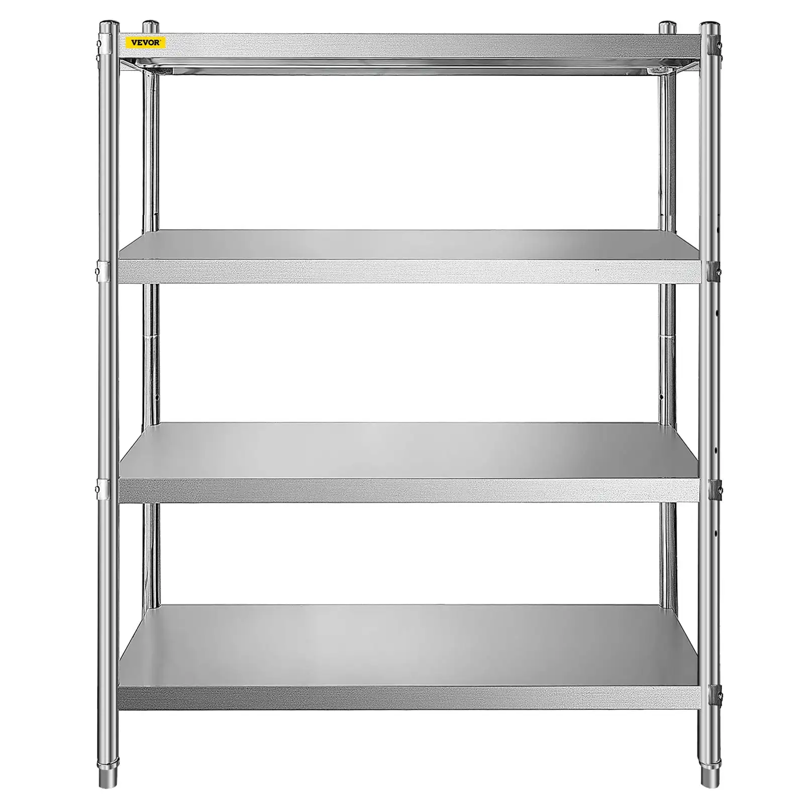 VEVOR 46.8x18.5 Stainless Steel 4-Tier Shelving Unit - Adjustable. Heavy-Duty Storage Shelves for Kitchen. Office. and Garage. 330lbs Capacity Per Shelf