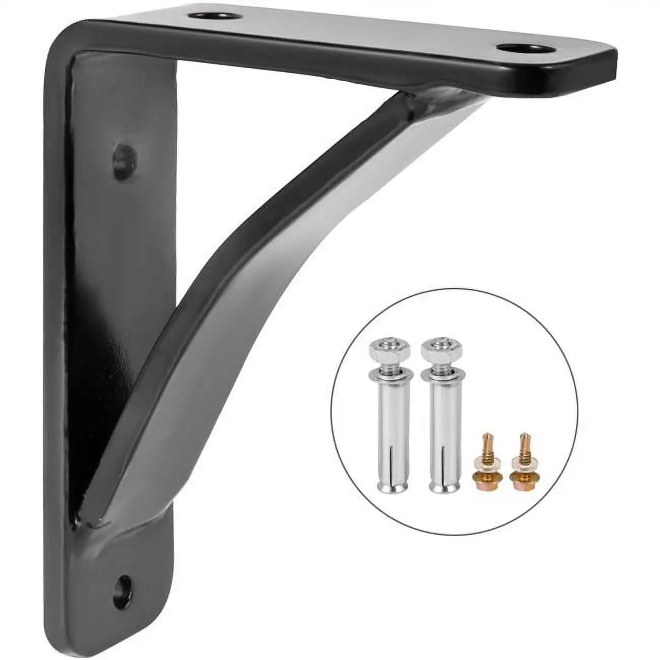 VEVOR Heavy Duty Shelf Brackets 4x5x1.5. 2 pack Floating Shelf Bracket. 450 LBS Load Garage Workshop Home Steel Shelf Brackets Hand Welded Triangle Shelf Support Wall Shelving Brace DIY Rustic