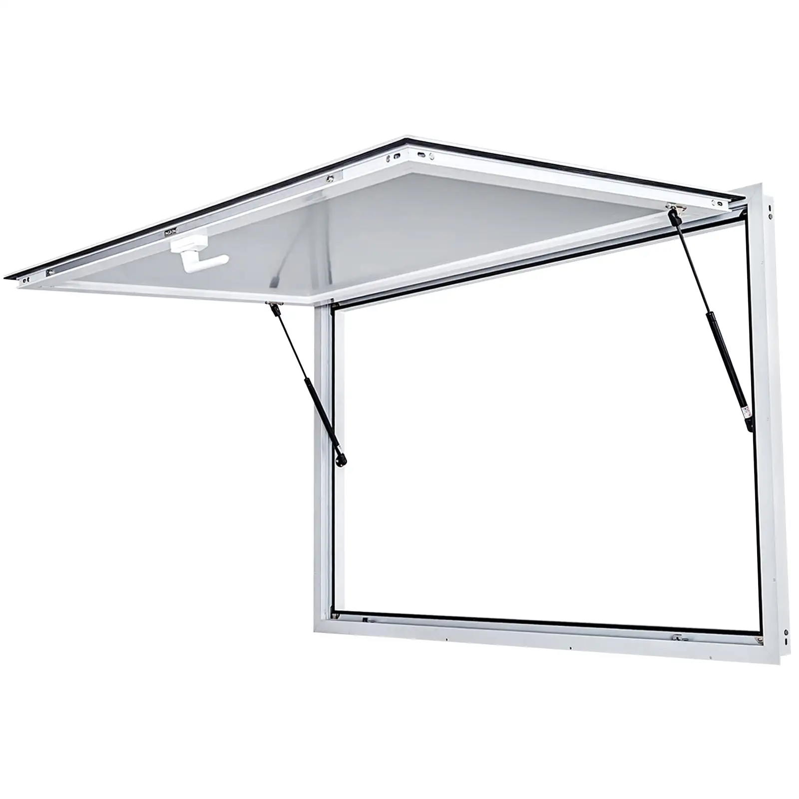 VEVORbrand Concession Stand Window 64 x 40 inch with Double-Point Fork Lock Handle Serving Window with Awning Door Up to 85 degrees Concession Awning Door for Food Trucks