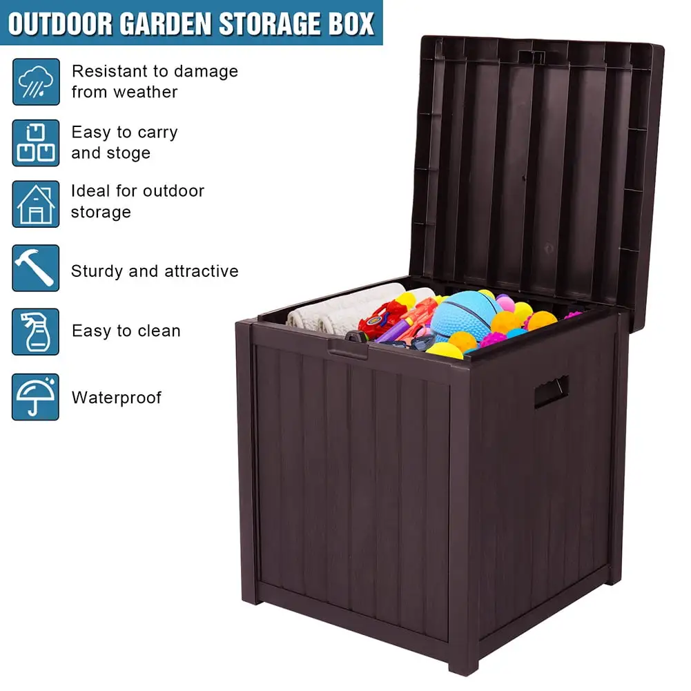 Veryke Outdoor Large Deck Storage Container Box for Patio Backyard 51 Gallon (Brown)