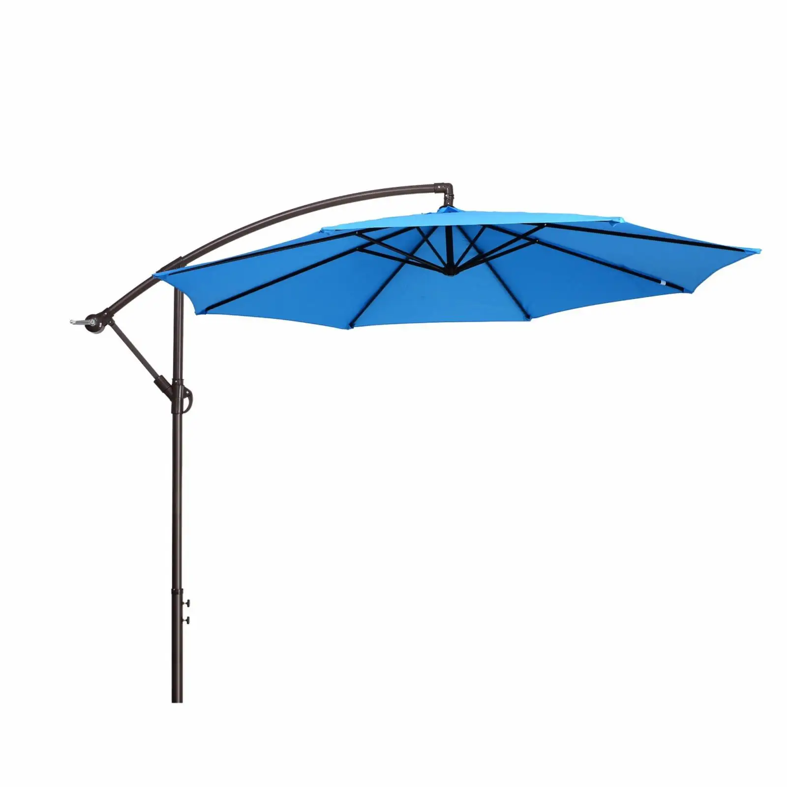 Villacera 10ft Offset Outdoor Patio Umbrella. Blue