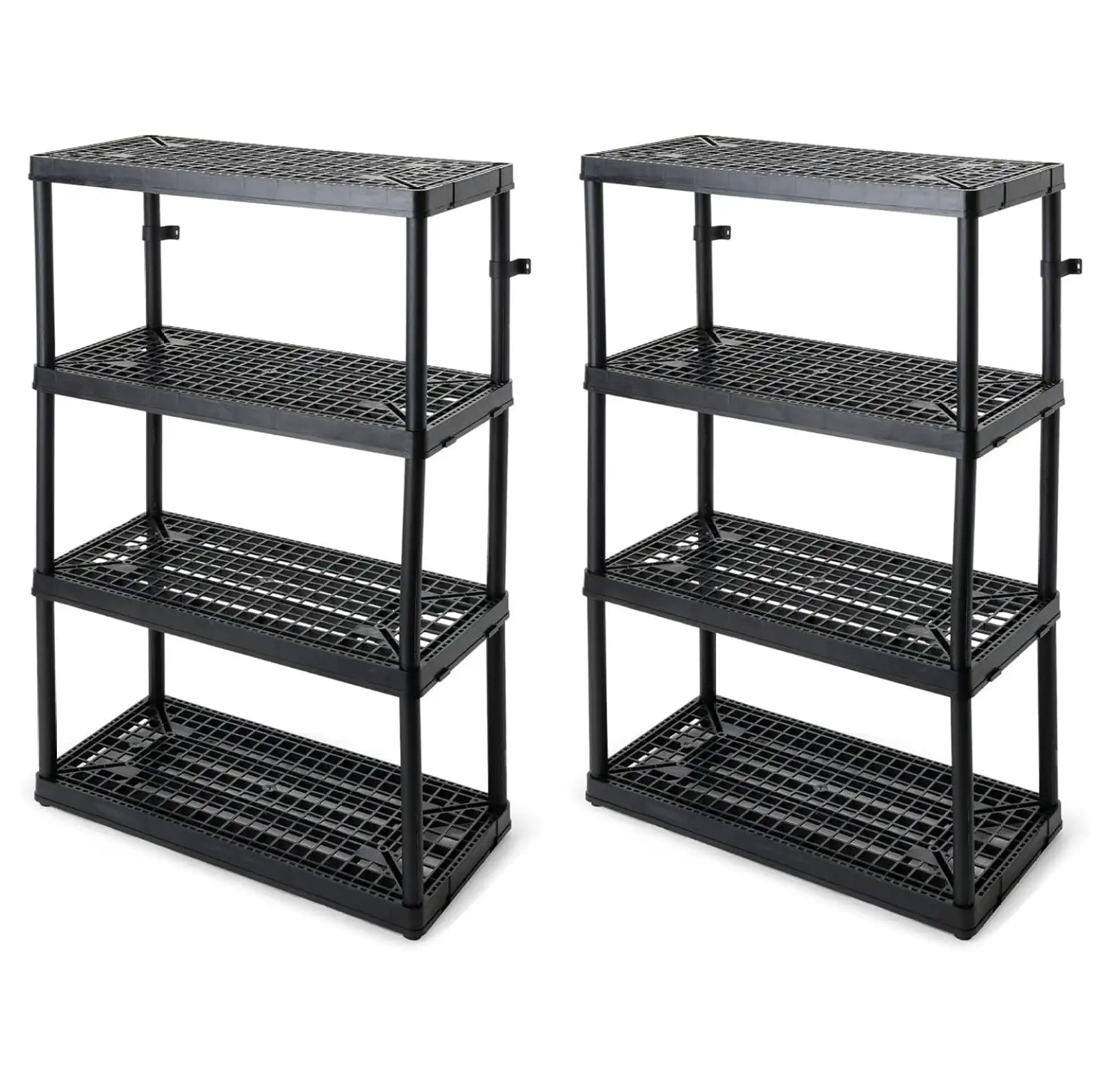 WANCQ 4 Shelf Fixed Height Ventilated Heavy Duty Storage Unit 18 x 36 x 54.5 in Organizer System for Home. Garage. & Basement (2 Pack)