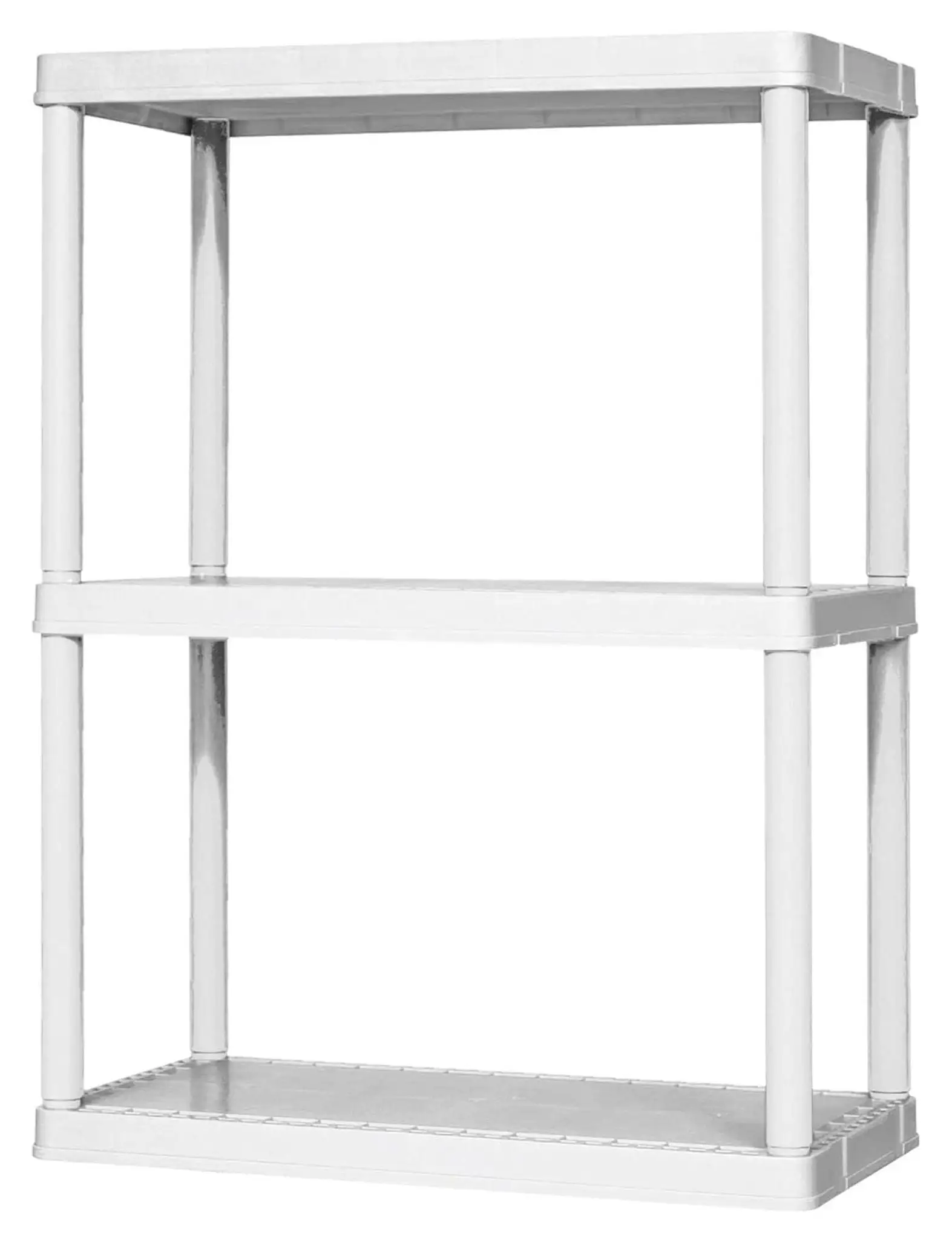 WIixle 3 Shelf Fixed Height Light Duty Storage Unit 12 x 24 x 33 Organizer System for Home. Garage. Basement. & Laundry. White (2 Pack)