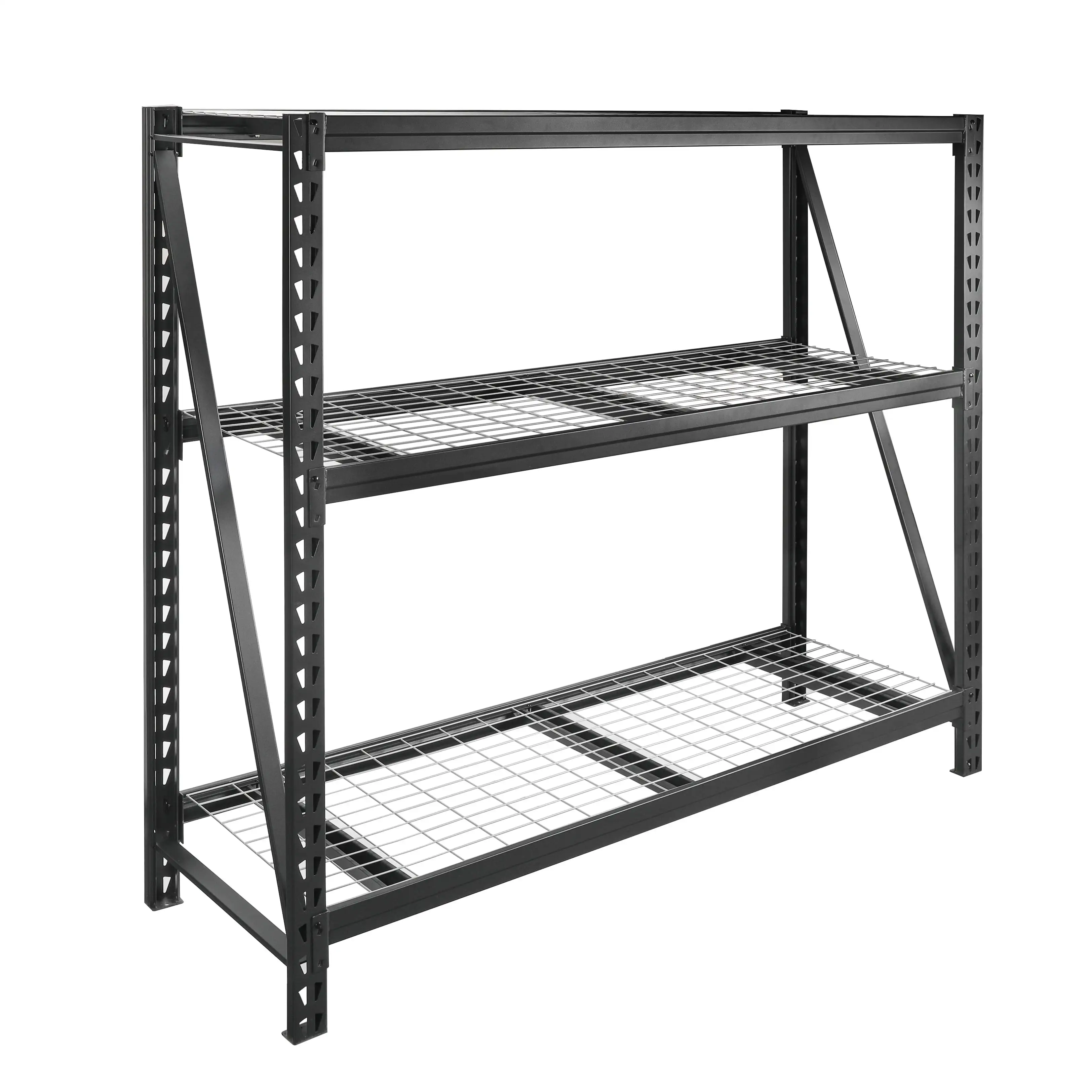 WORKPRO Steel 3-Tier Storage Shelf Unit 72-Inch-H x 77-Inch-W x 24-Inch-D. 6000lb Total Capacity. Black