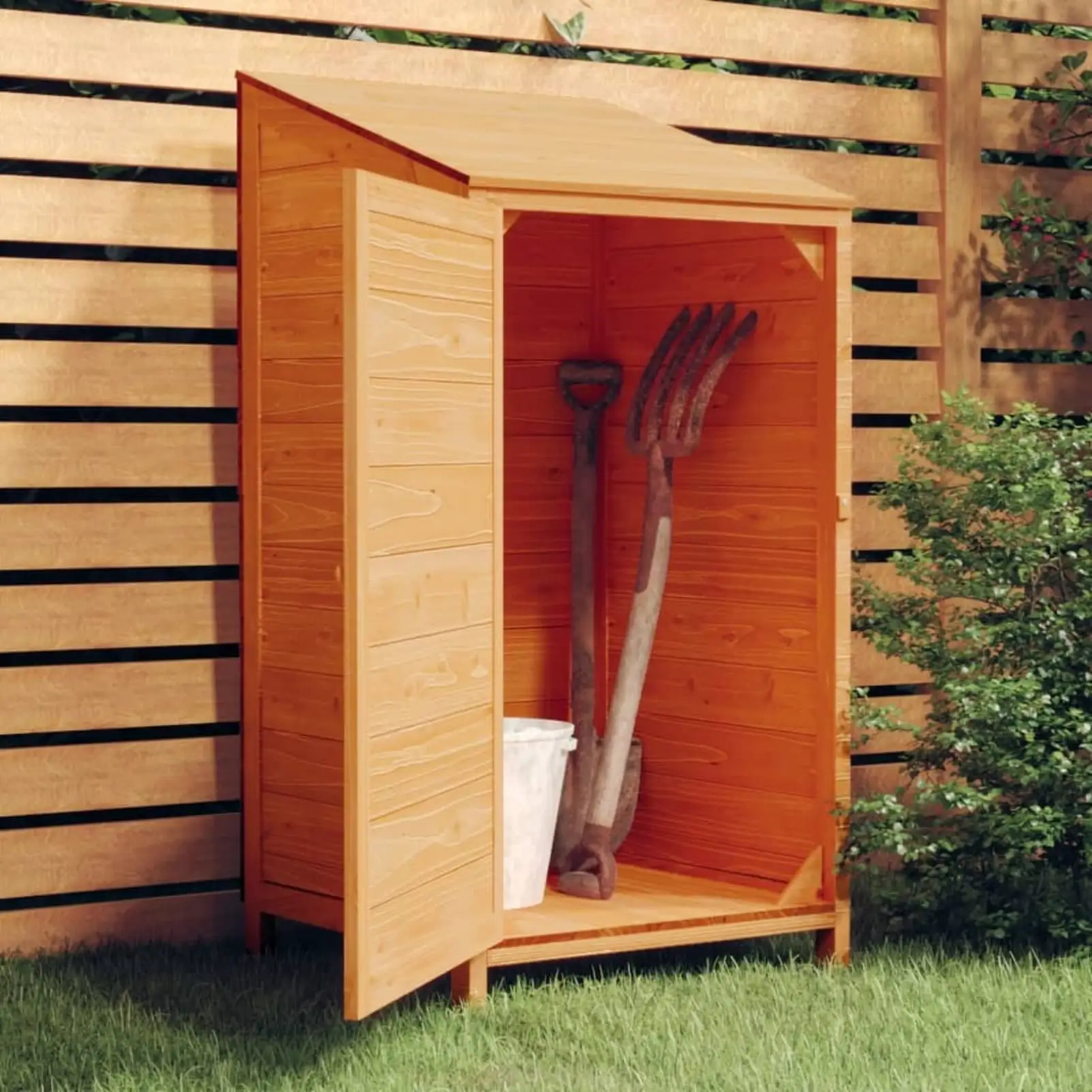 Walmeck Garden Shed Brown 21.7x20.5x44.1 Solid Wood Fir