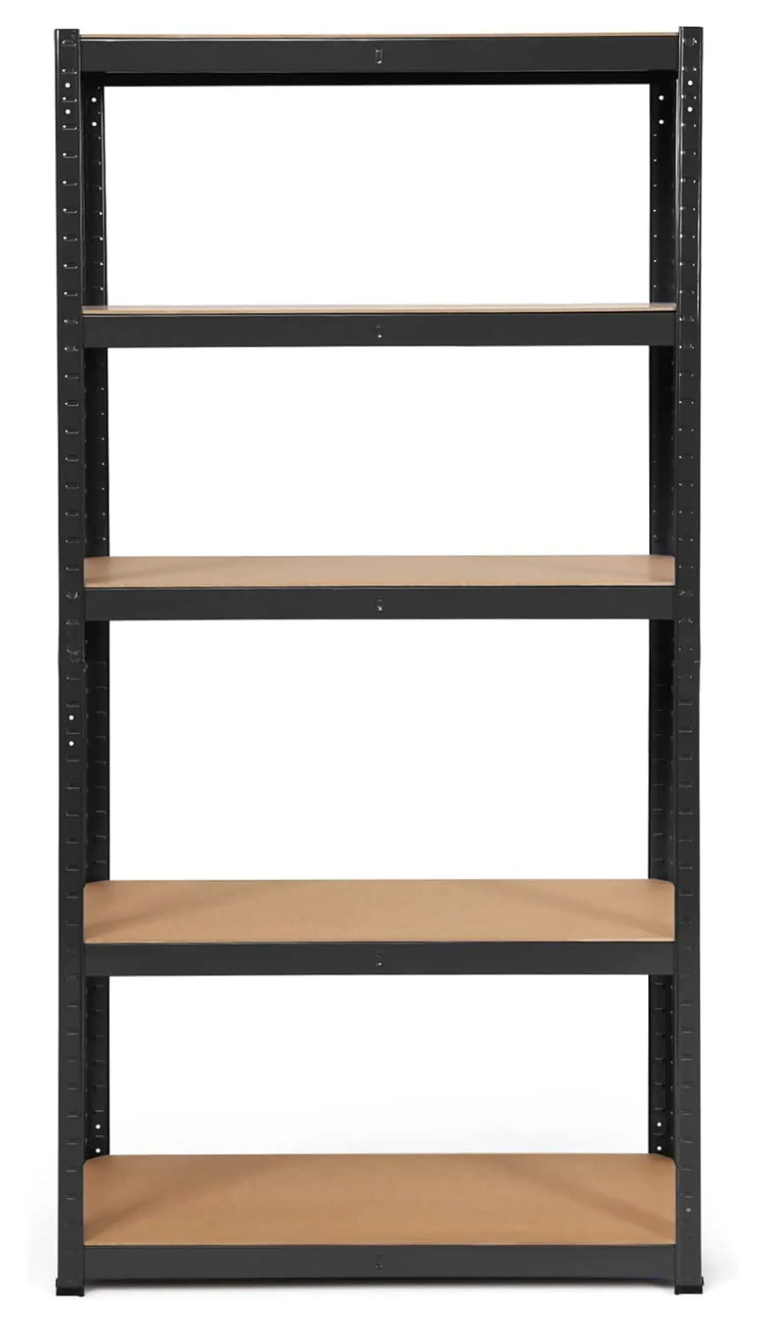 Werqueid 5 Tier Utility Shelves Rack Garage Heavy Duty Steel Metal Shelving Unit with Adjustable Design. Bolt- Assembly & 380 LBS Wight Capacity Per Tier (Set of 1. Black)