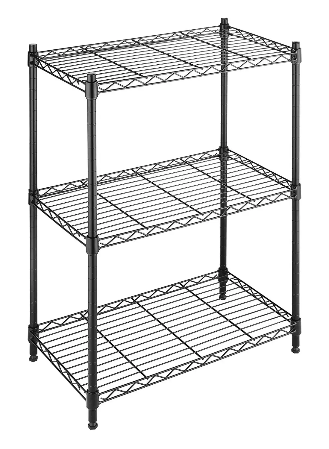 Whitmor Adjustable 23.15W x 13.11D x 29.9H 3-Shelf Freestanding Shelves. Black. Adult