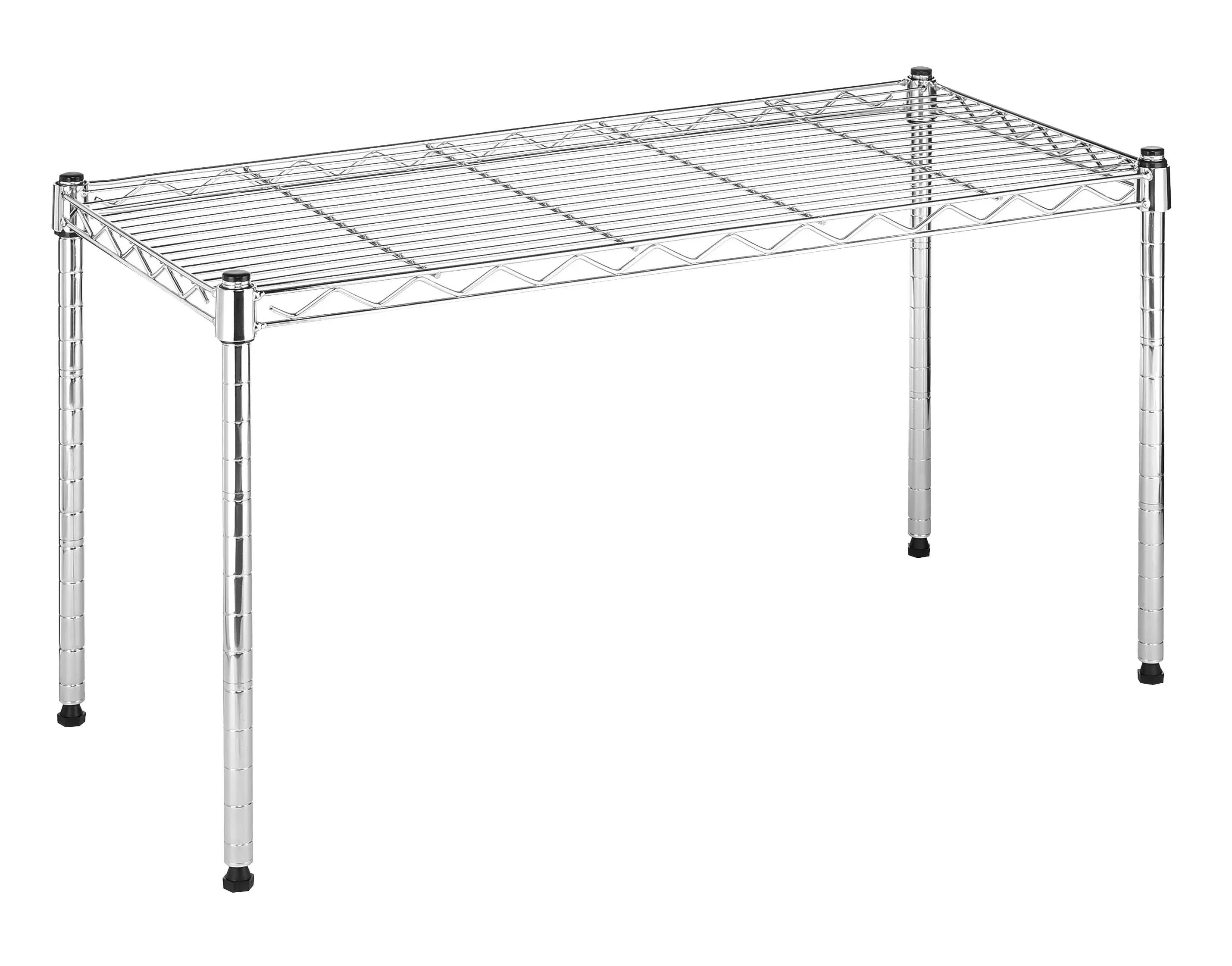 Whitmor Supreme 30W x 14D x 15H Steel Freestanding Shelves. Chrome. for Adult Use