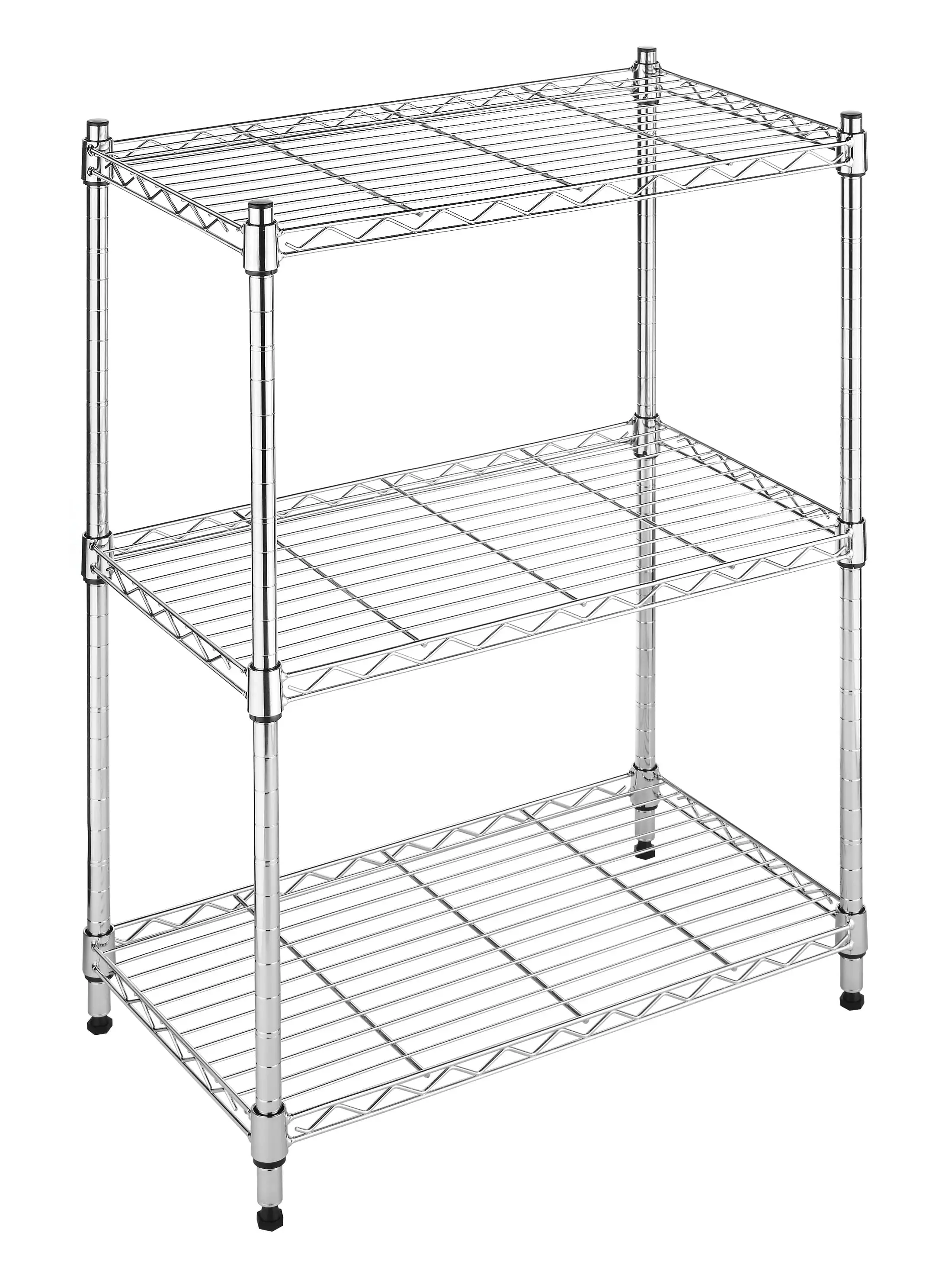 Whitmor Supreme Adjustable 23.15 W x 13.11D x 29.9H 3-Shelf Freestanding. Chrome. Adult Use