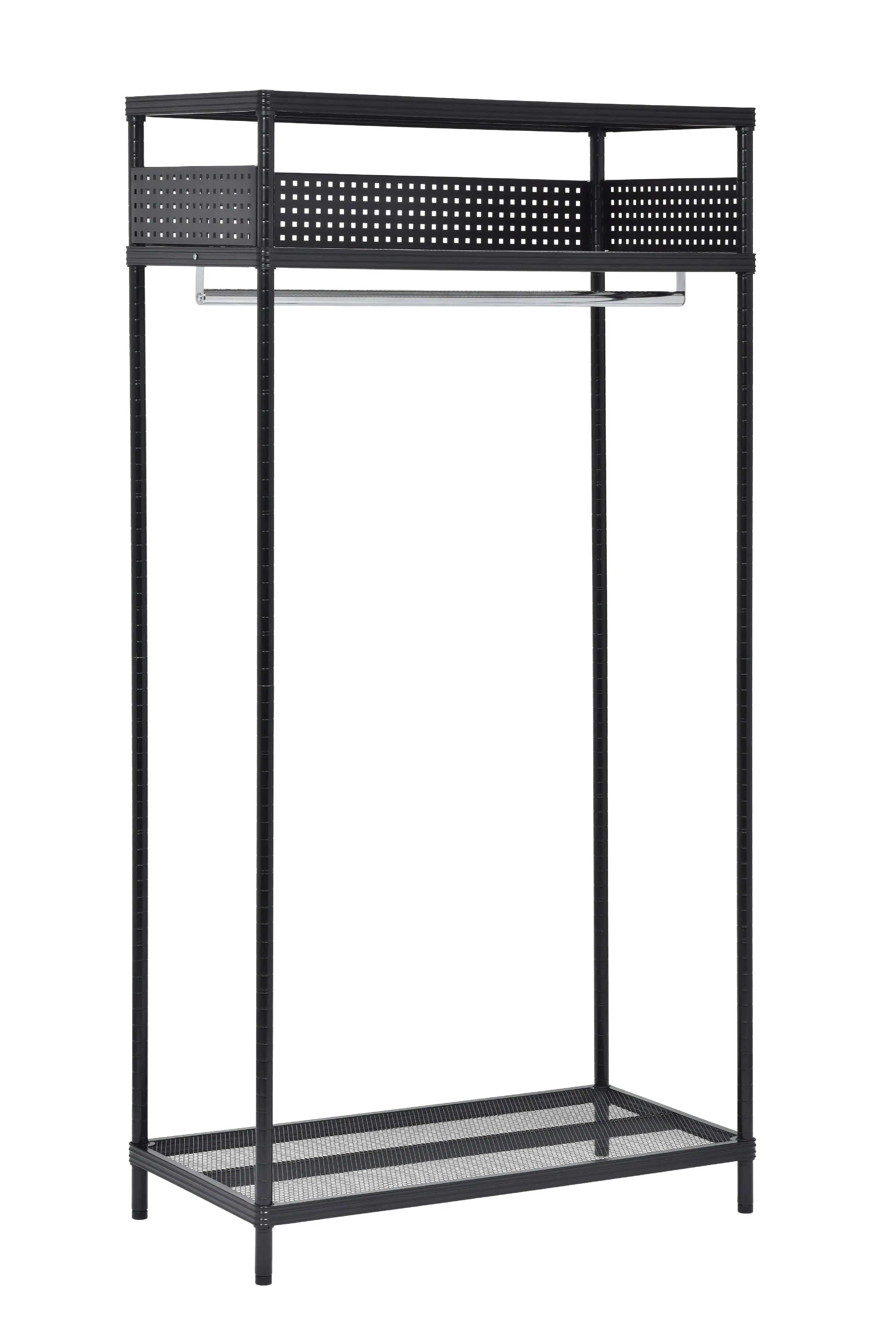 Wire Mesh Garment Rack with Ledge