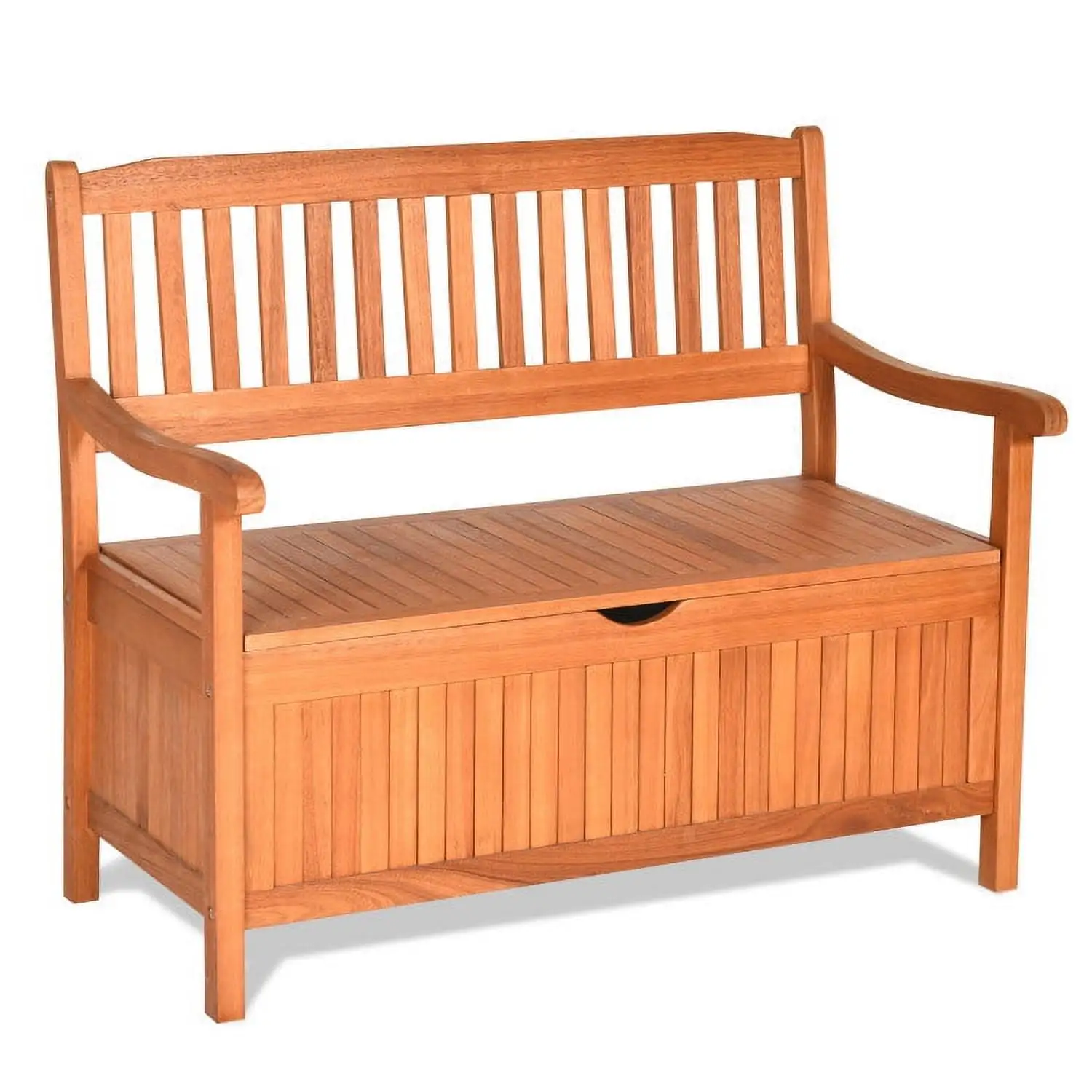 Wooden Outdoor Storage Bench with Liner - 1 unit - 42.0 - Organize your outdoor space in style with this lockable storage bench