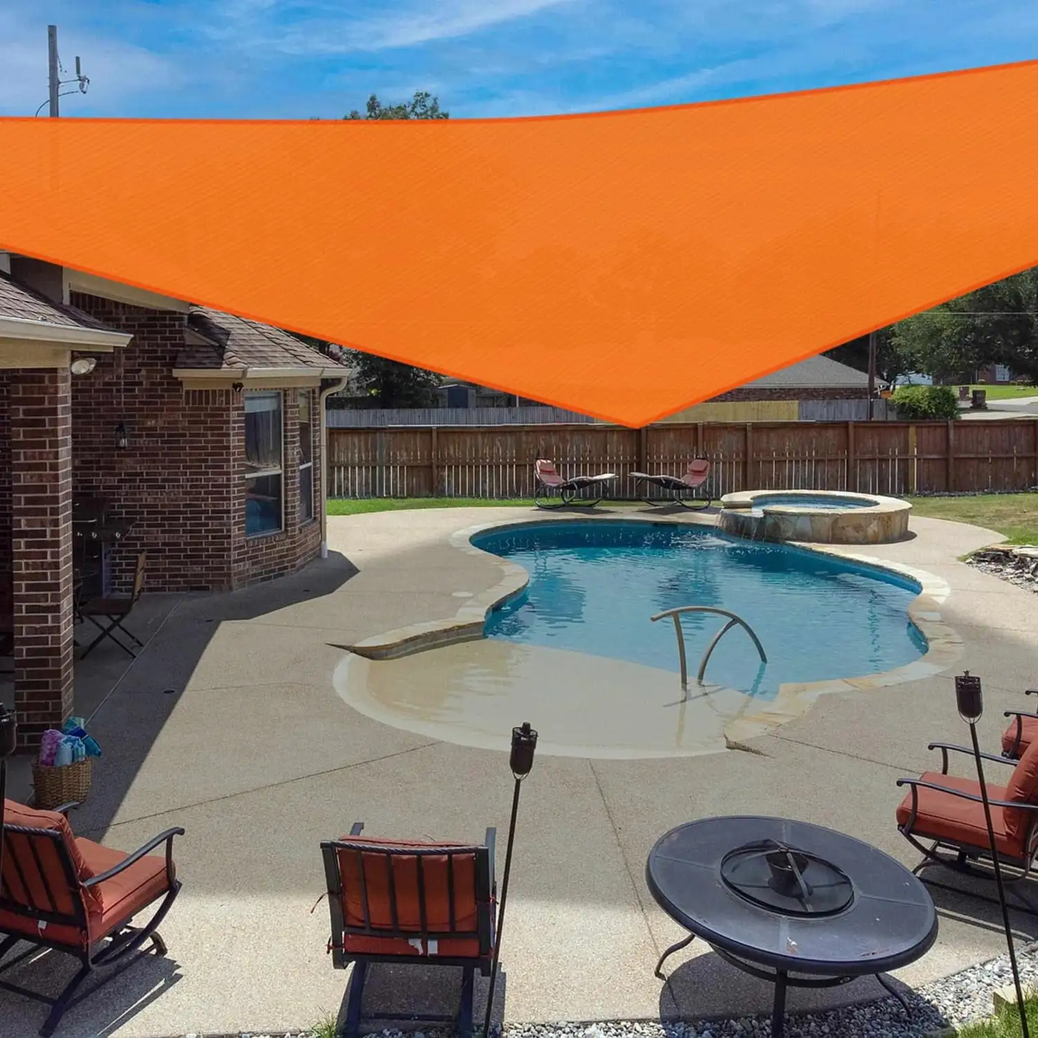 X 27' X 27.7' Sun Shade Sail Right Triangle Outdoor Canopy Cover UV Block For Backyard Porch Pergola Deck Garden Patio Pool (Orange)