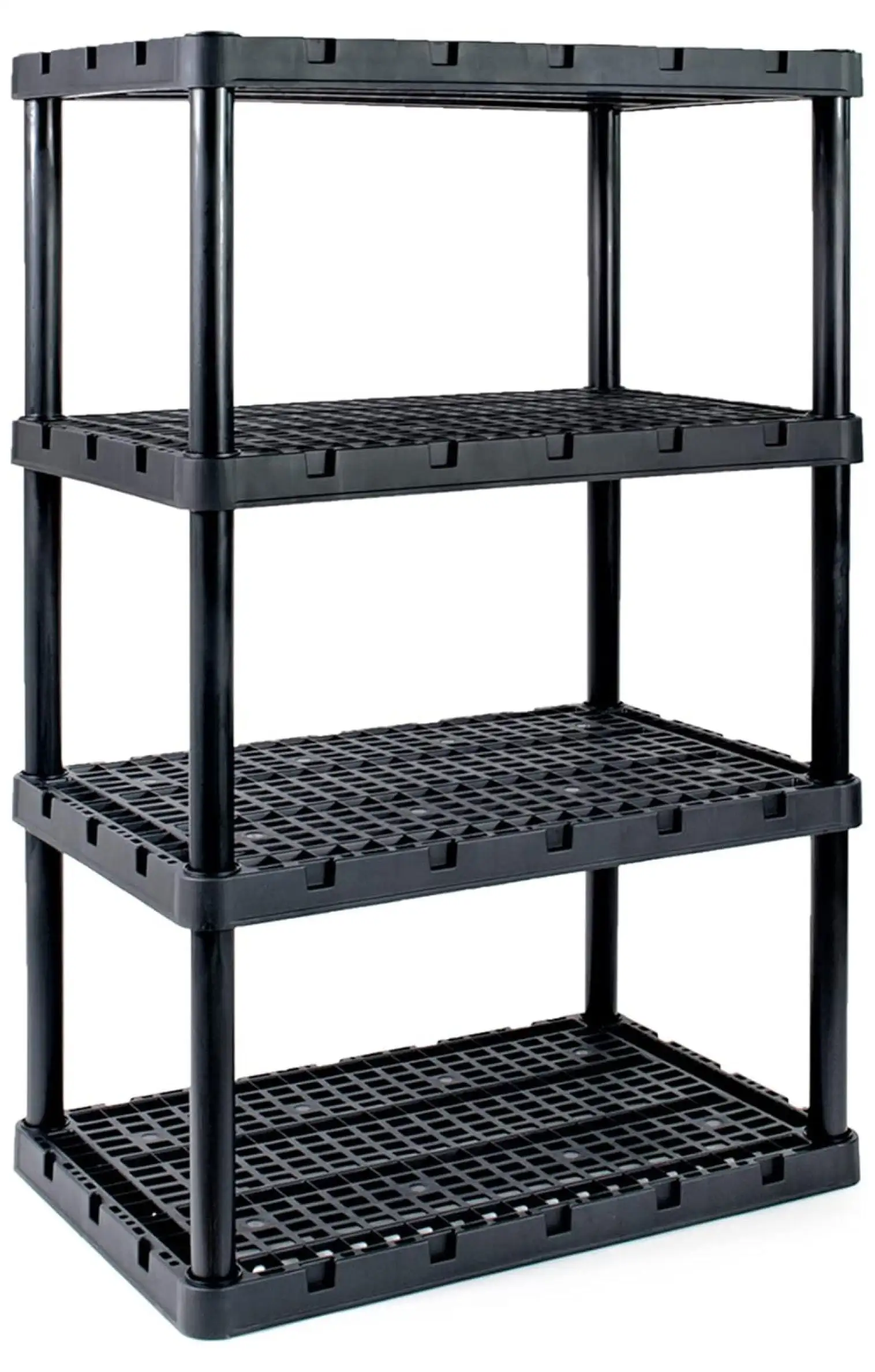 XL 4 Shelf Ventilated Heavy Duty Storage Unit 24 x 36 x 56.25 Organizer for Home. Garage. Basement & Laundry. Black