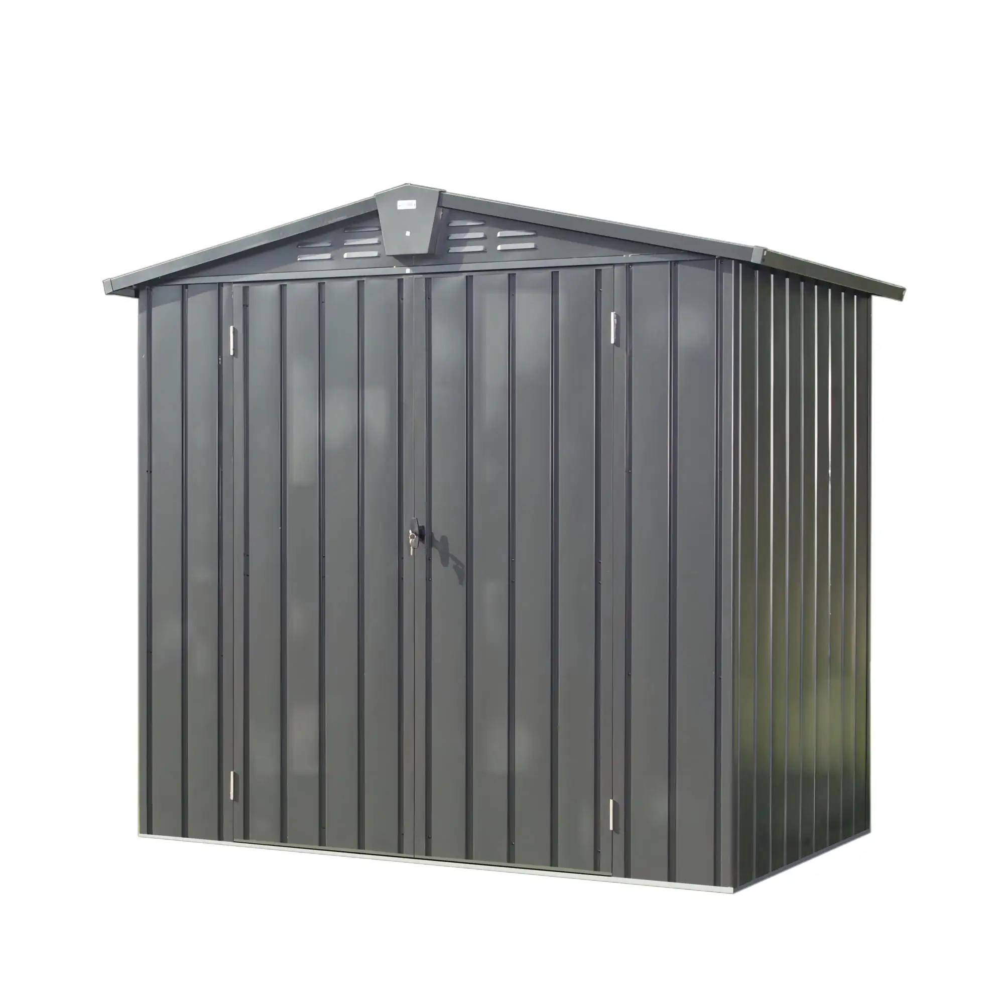 Xshelley 6x4 FT Outdoor Storage Shed. Large Storage Shed Galvanized Steel Waterproof Garden Shed with Lockable Door for Outside Tool Storage Bikes Lawnmower Barbecue Tools