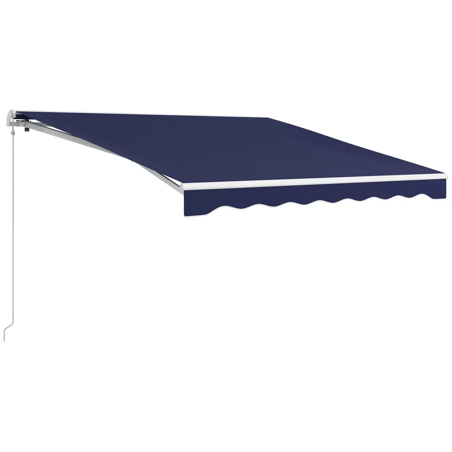 YLtoohoom 10' x 8' Electric Awning Retractable Awning UV Protection Sun Shade Shelter with Remote Controller and Manual Crank Handle for Deck Balcony Yard Dark Blue