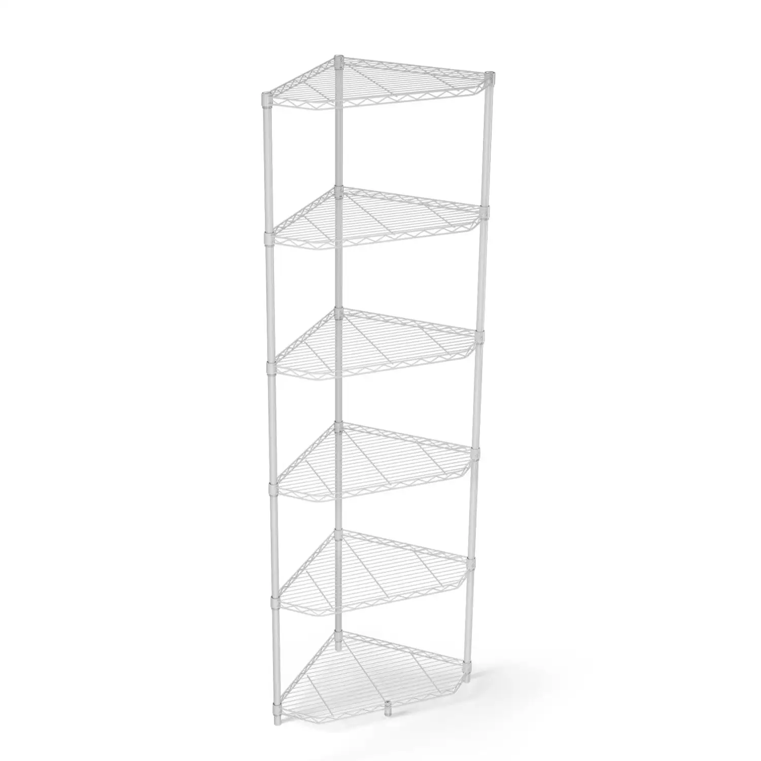 YLtoohoom 6 Tier Corner Wire Rack Pentagonal Shelves Adjustable Metal Heavy Duty Free Standing Corner Display Chrome Rack for Bathroom Living Room Kitchen -