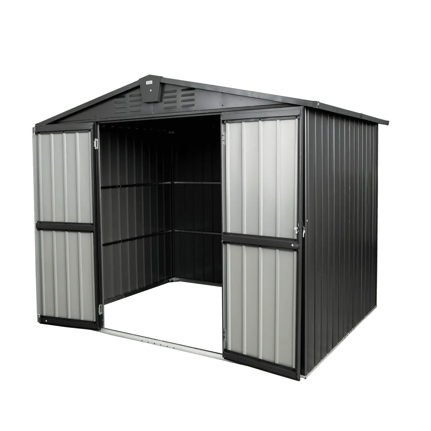 YLtoohoom Outdoor Shed 8.2'x 6.2' Metal Garden Shed for Bike Galvanized Steel Outdoor Cabinet with Lockable Door for Backyard Patio Lawn (8.2x6.2ft Black)