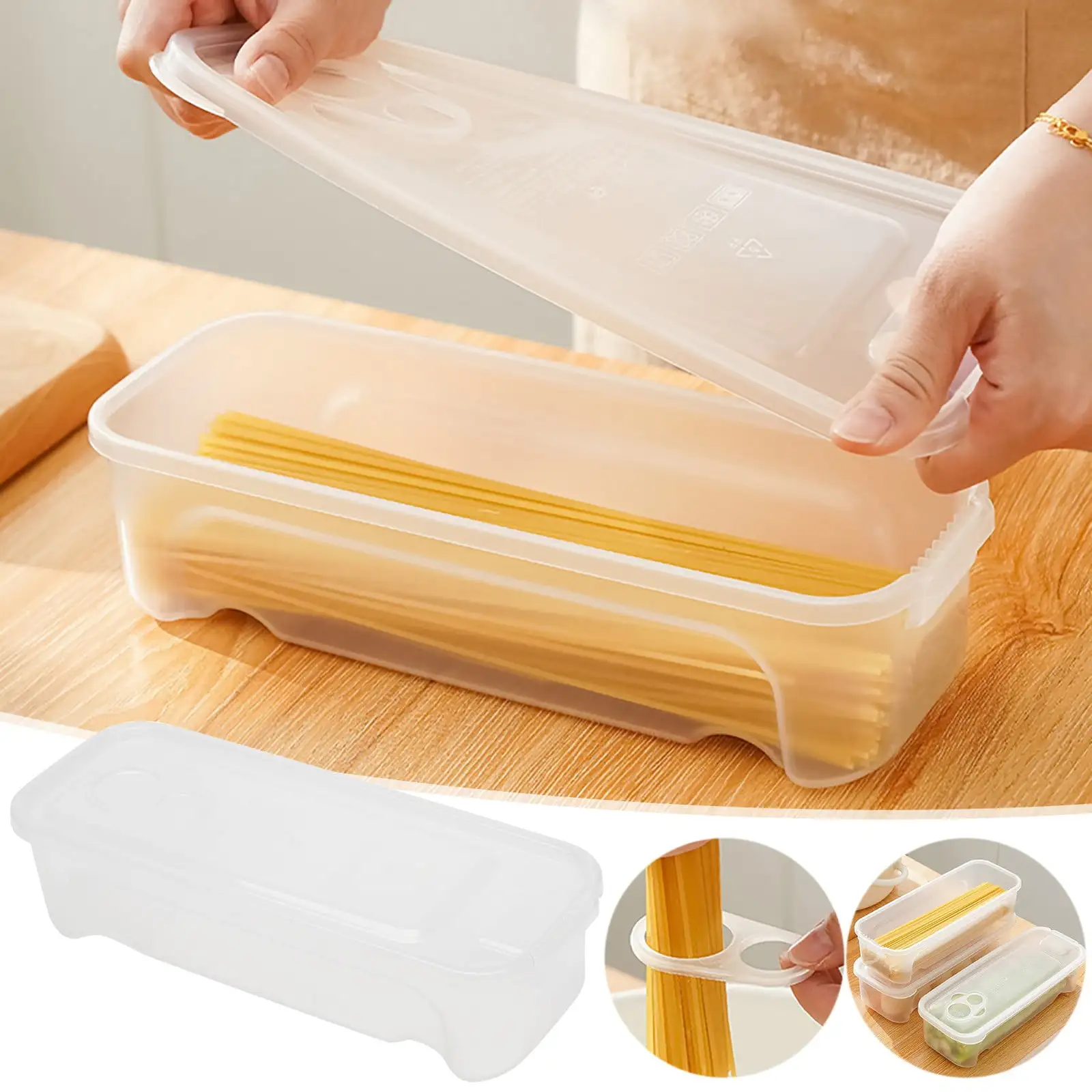 YMARPT Kitchen Noodle Sealed Tank Whole Grain Storage Tank Food Grade Storage Tank Pasta Box Noodle Storage Box for Home Office Household Use