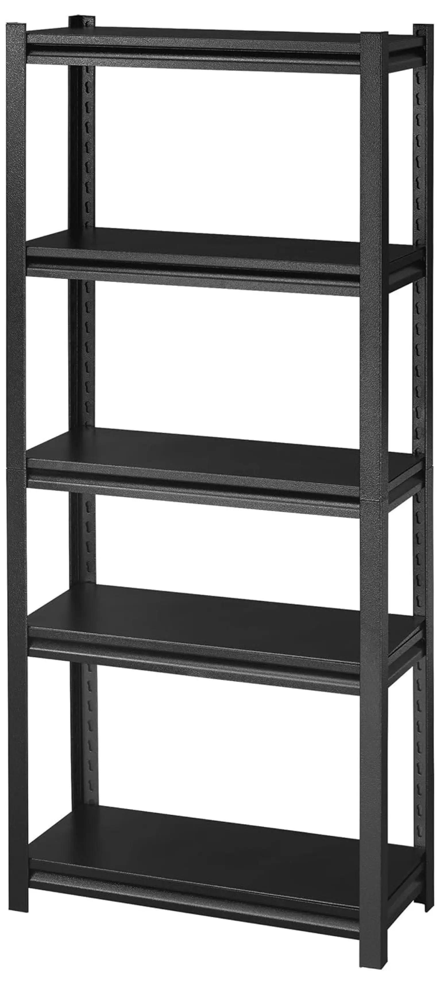 YOSITiuu All Metal 28 W x 12 D x 63 H Garage Storage Shelves - 5 Tier Adjustable Heavy Duty Shelving Unit. Utility Standing Shelf Rack for Warehouse Pantry Kitchen Basement Closet. Black