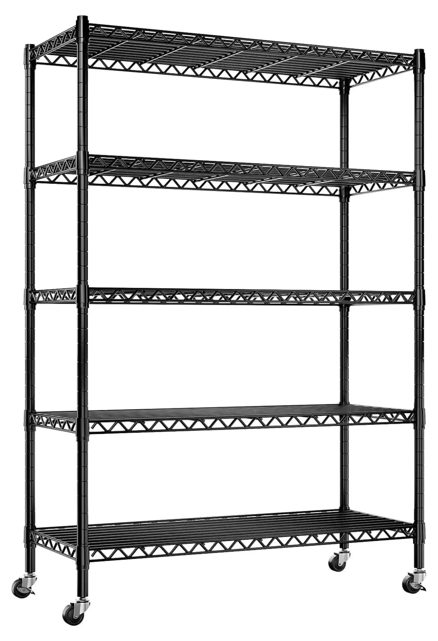 YOSITiuu Wire Shelving Rack with Wheels Storage Shelves with Wheels 73.6 H Metal Shelving Unit Load 1750LBS Adjustable 5 Tier Metal Shelves for Storage Rolling Heavy Duty Shelving