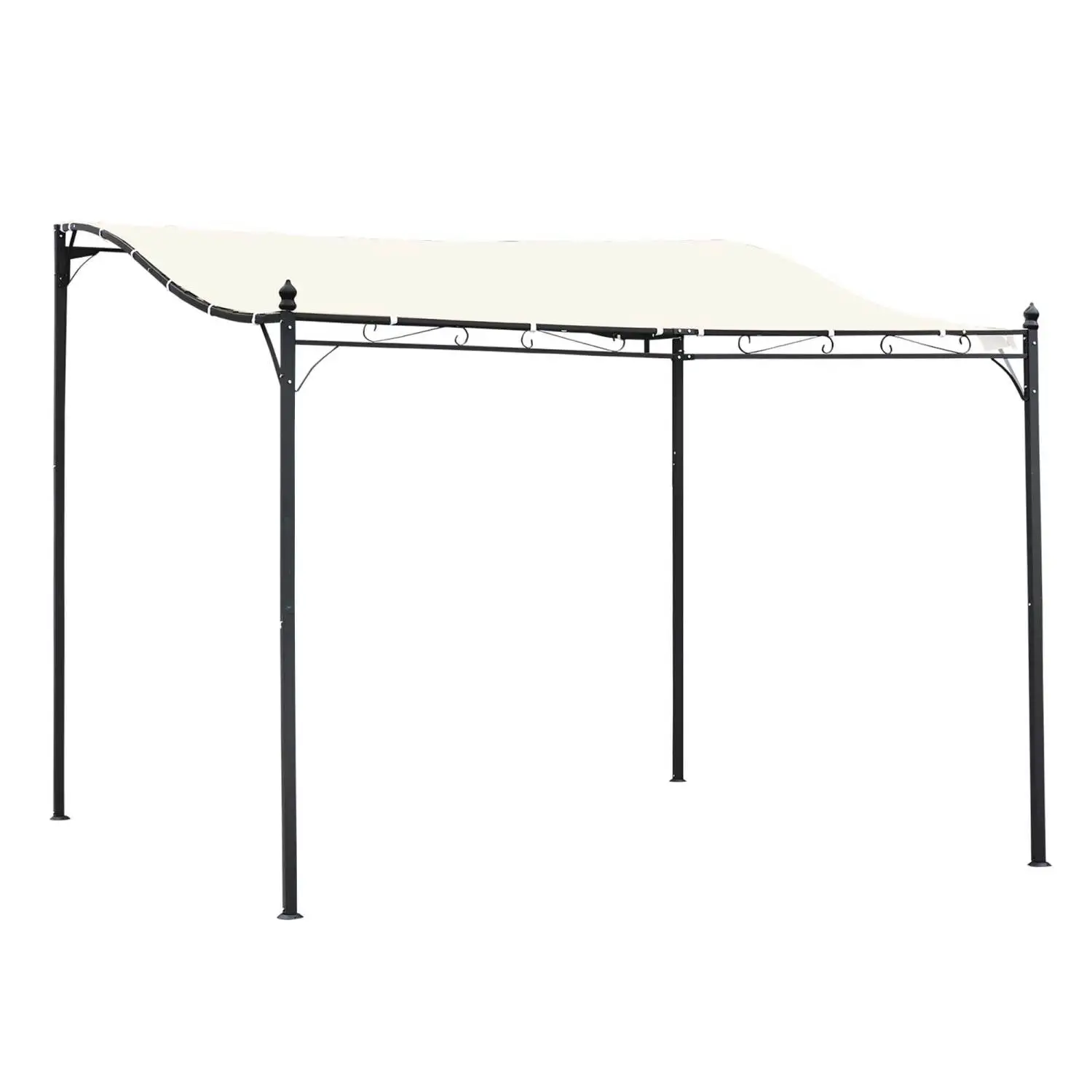 YPDCHB 10' x 10' Steel Outdoor Pergola Gazebo Patio Canopy with Weather-Resistant Fabric and Drainage Holes for Backyard Pool Deck Garden Cream