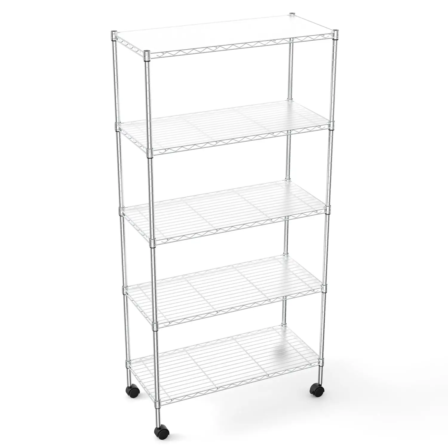 YPDCHB 5 Tier Wire Shelving Unit NSF Heavy Duty Wire Metal Large Shelves Height Adjustable Utility for Garage Kitchen Office Commercial Shelving Steel Layer - Chrome