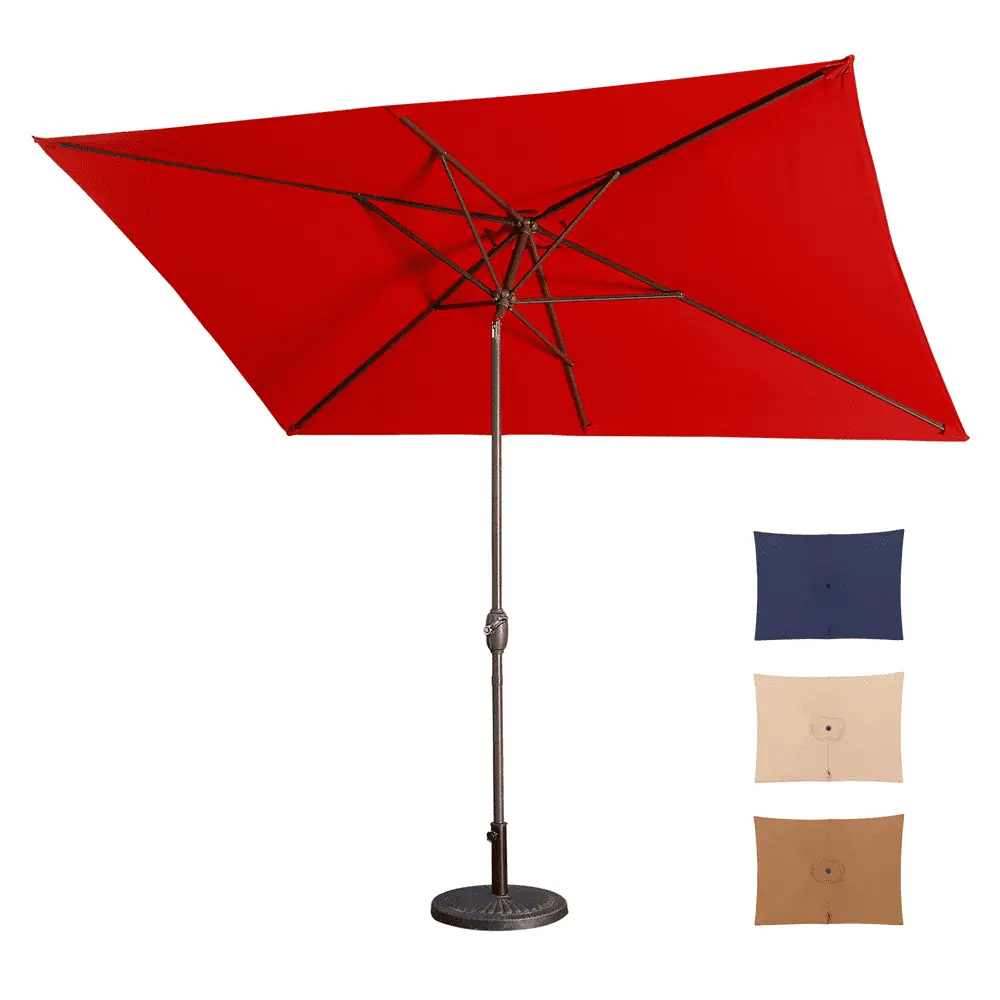 YPDCHB 6.5FT ?? 10FT Patio Umbrella Outdoor Red Uv Protection